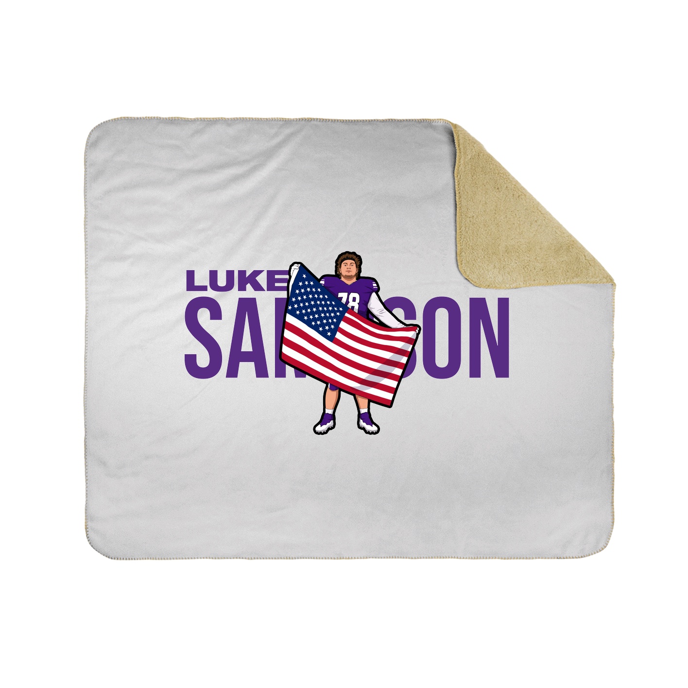 Throw Blanket — Player Name in White