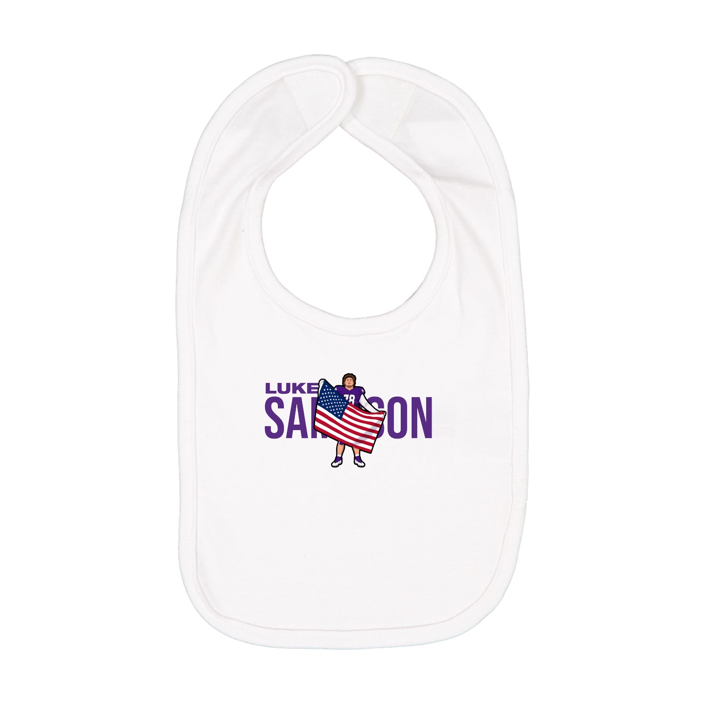 Infant Bib — Player Name in White