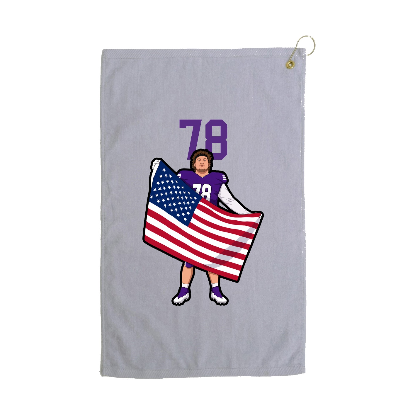 Golf Towel — Number Top in Grey