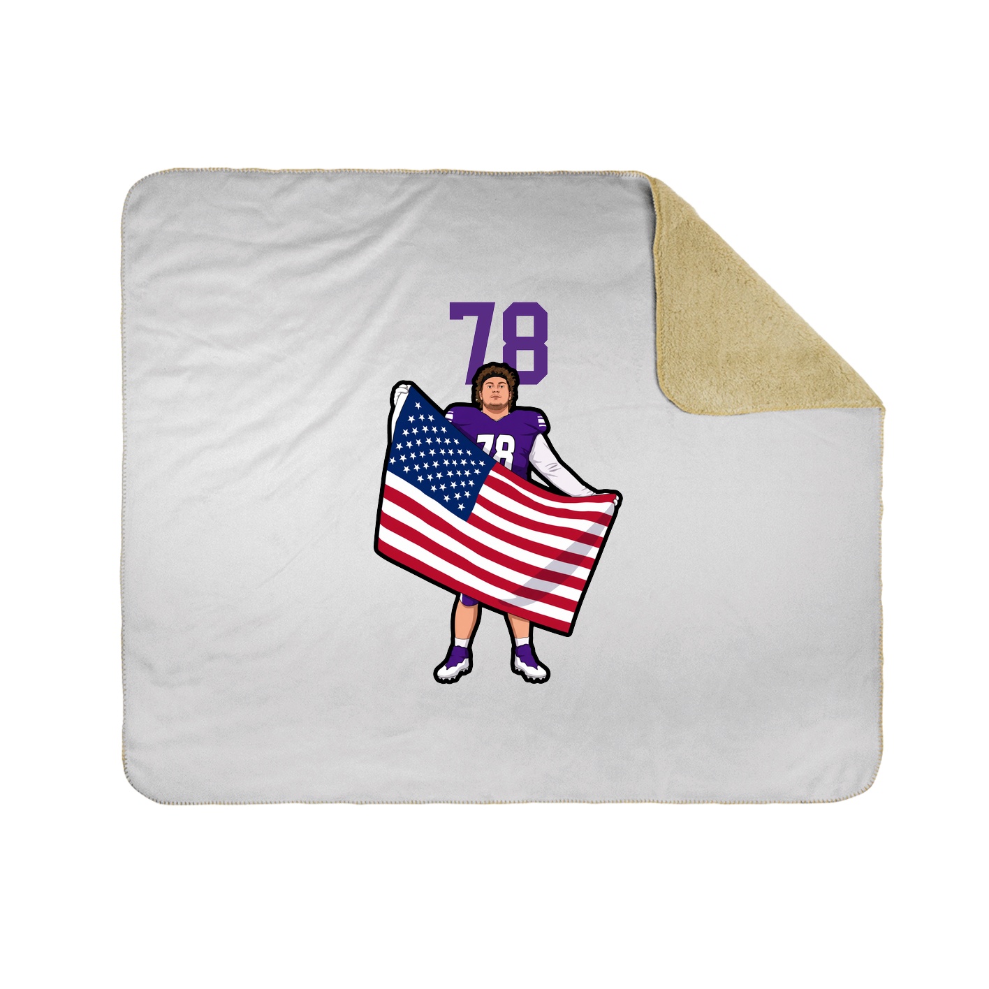 Throw Blanket — Number Top in White