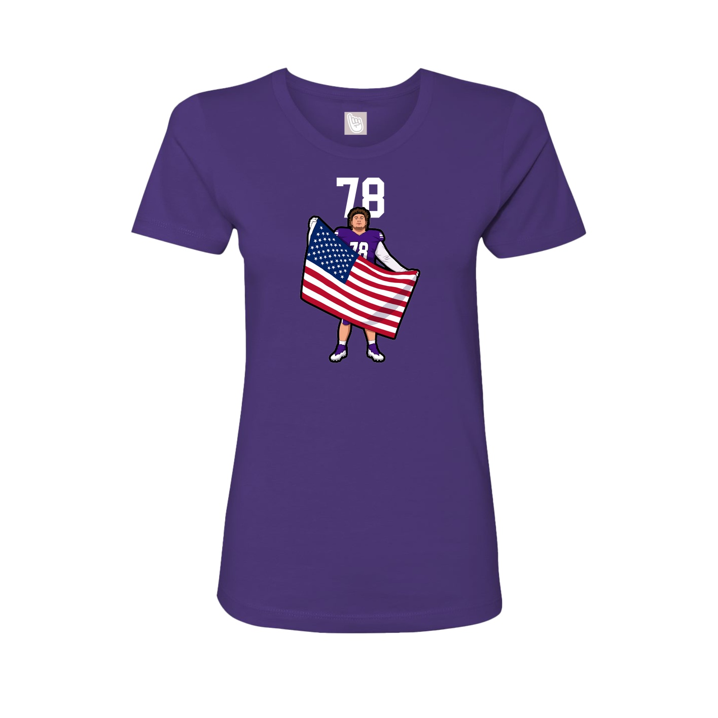 Fitted Women's Tee — Number Top in Purple