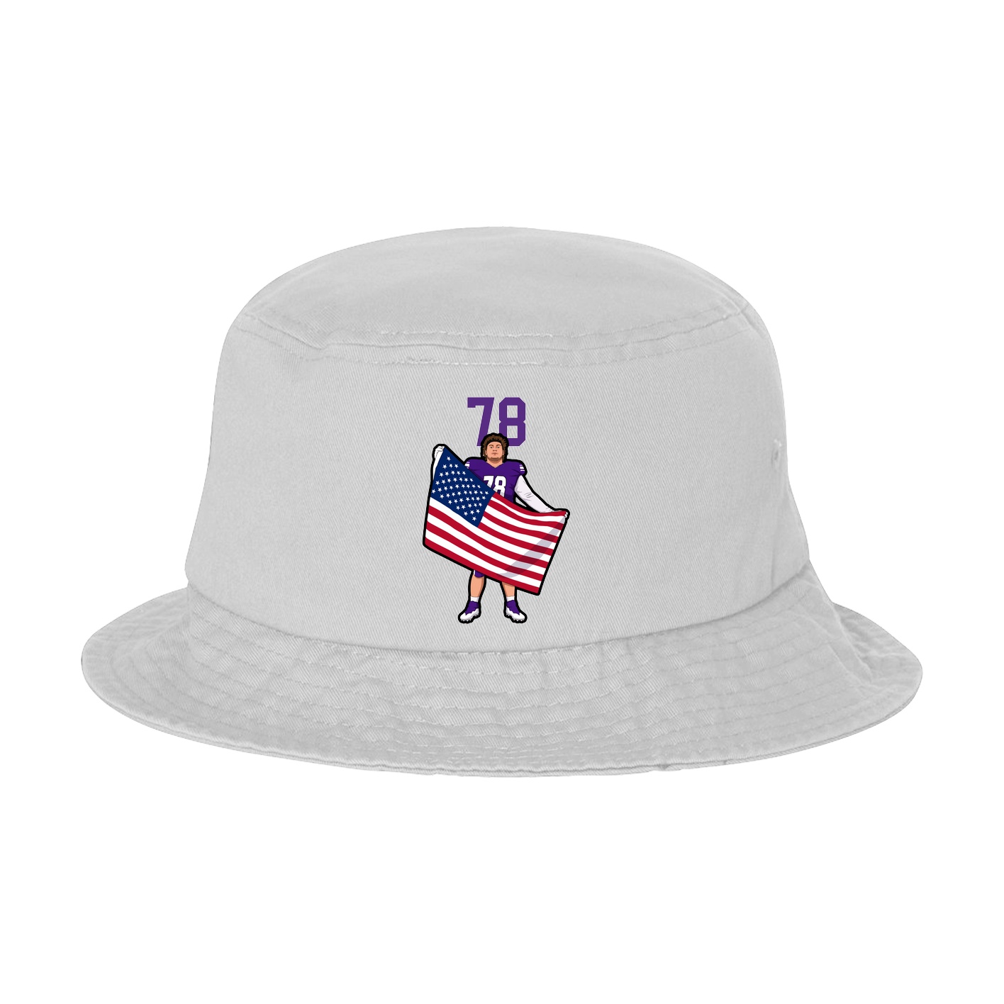 Bucket Cap — Number Top in White