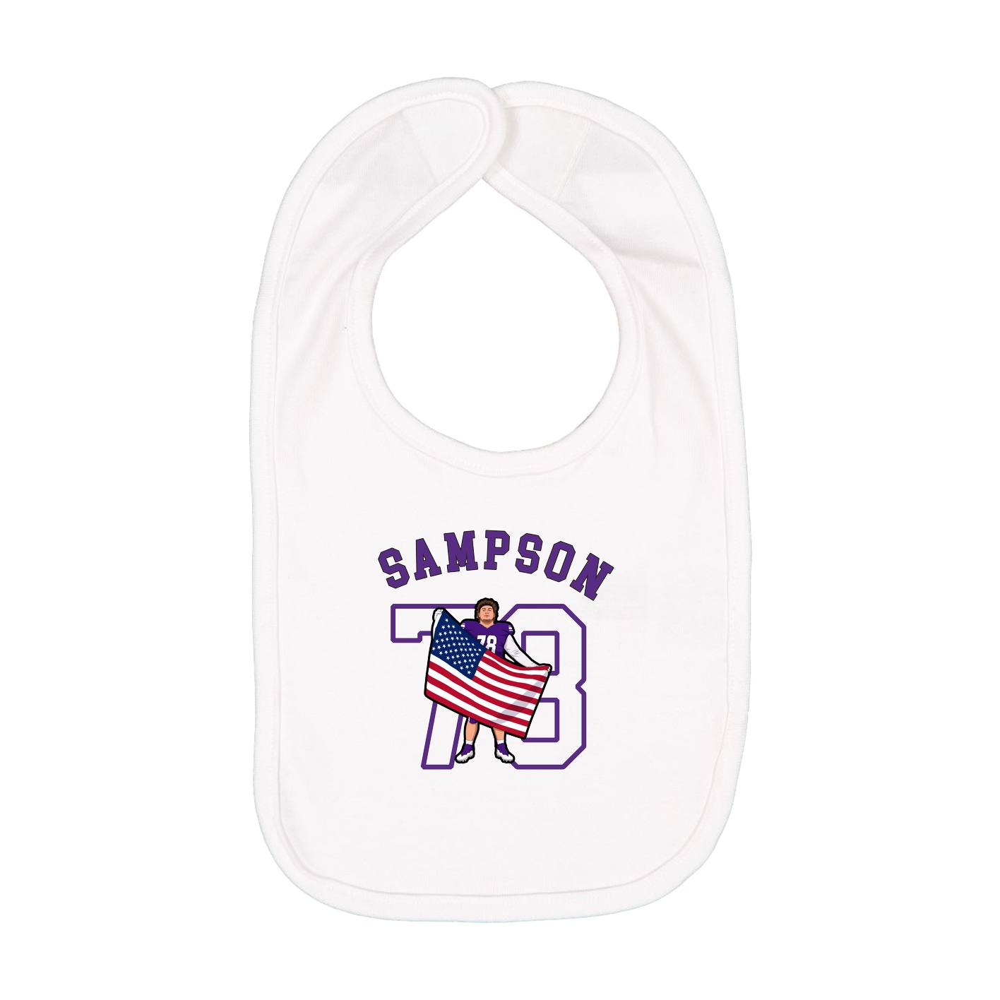 Infant Bib — Shirsey Arch in White