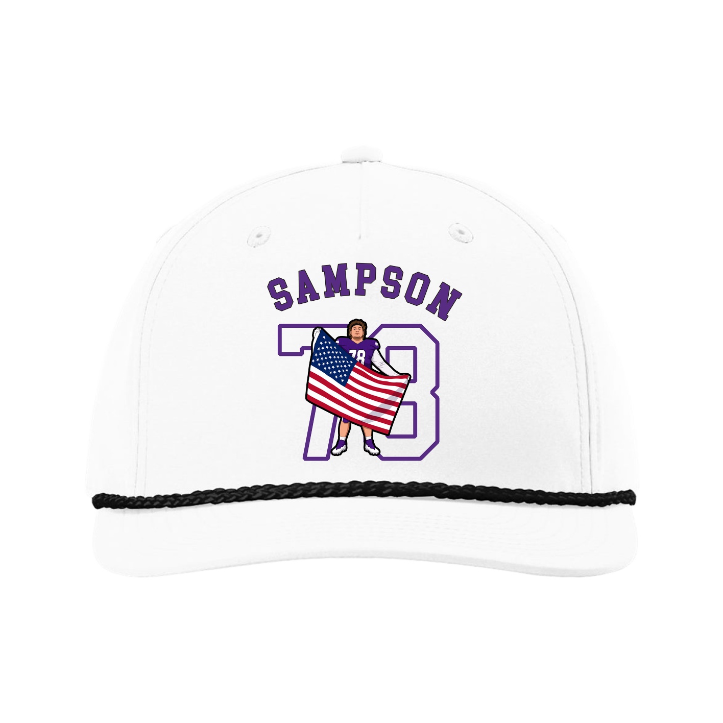 Five-Panel Classic Rope Cap — Shirsey Arch in White