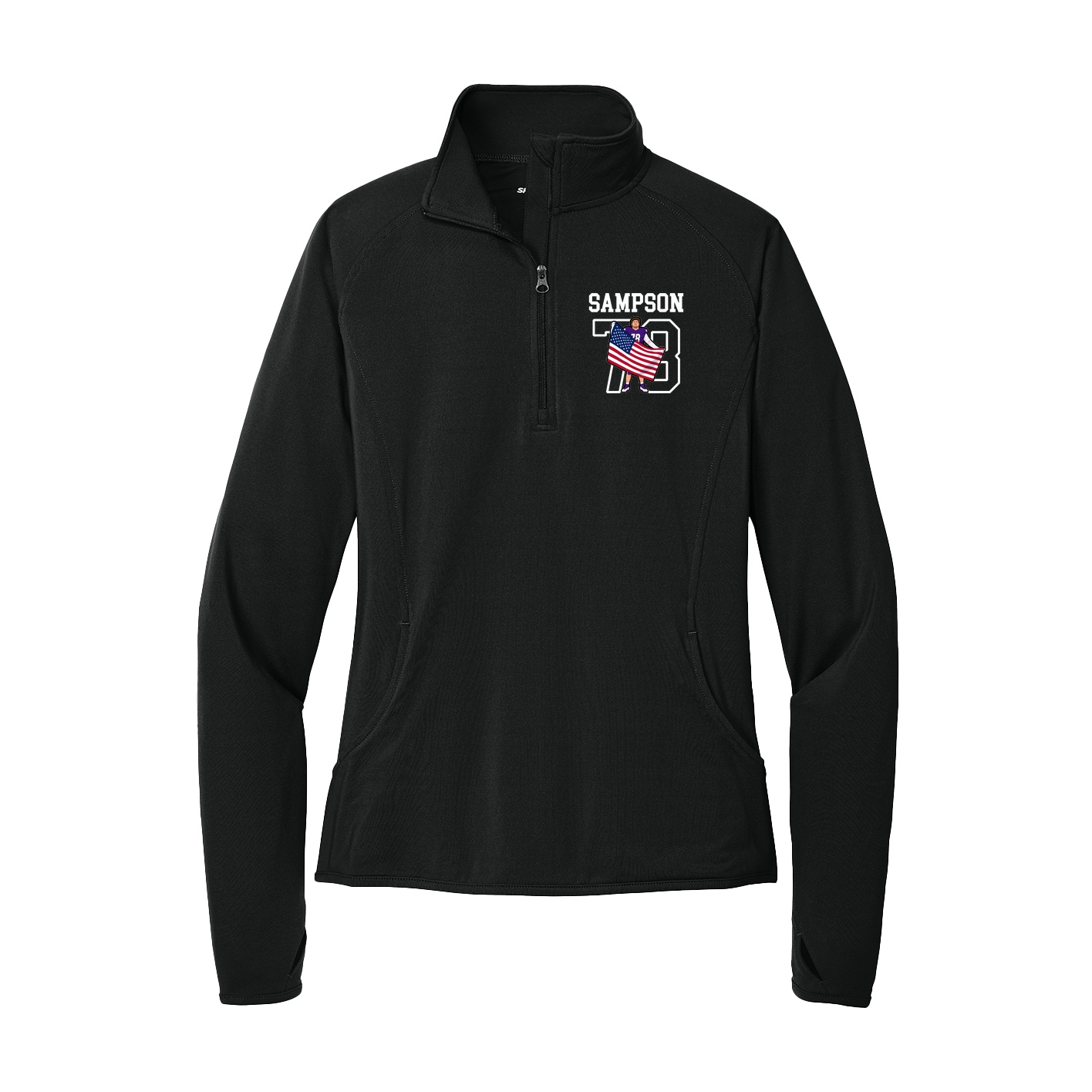 Women's Q-Zip Pullover — Shirsey in Black