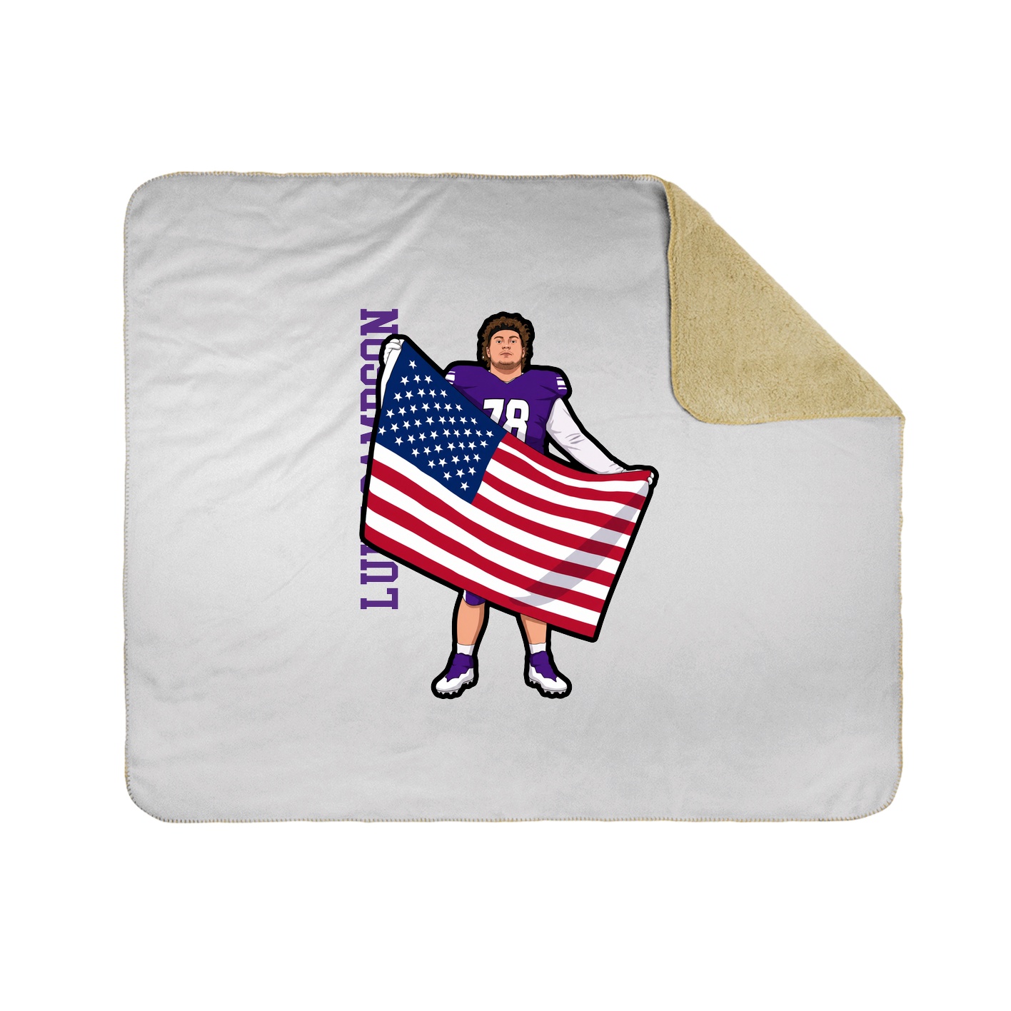 Throw Blanket — Name Vertical in White