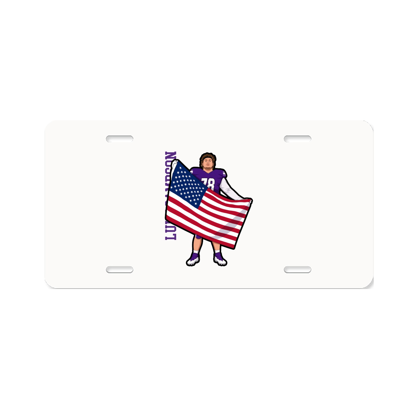 License Plate — Name Vertical in Classic