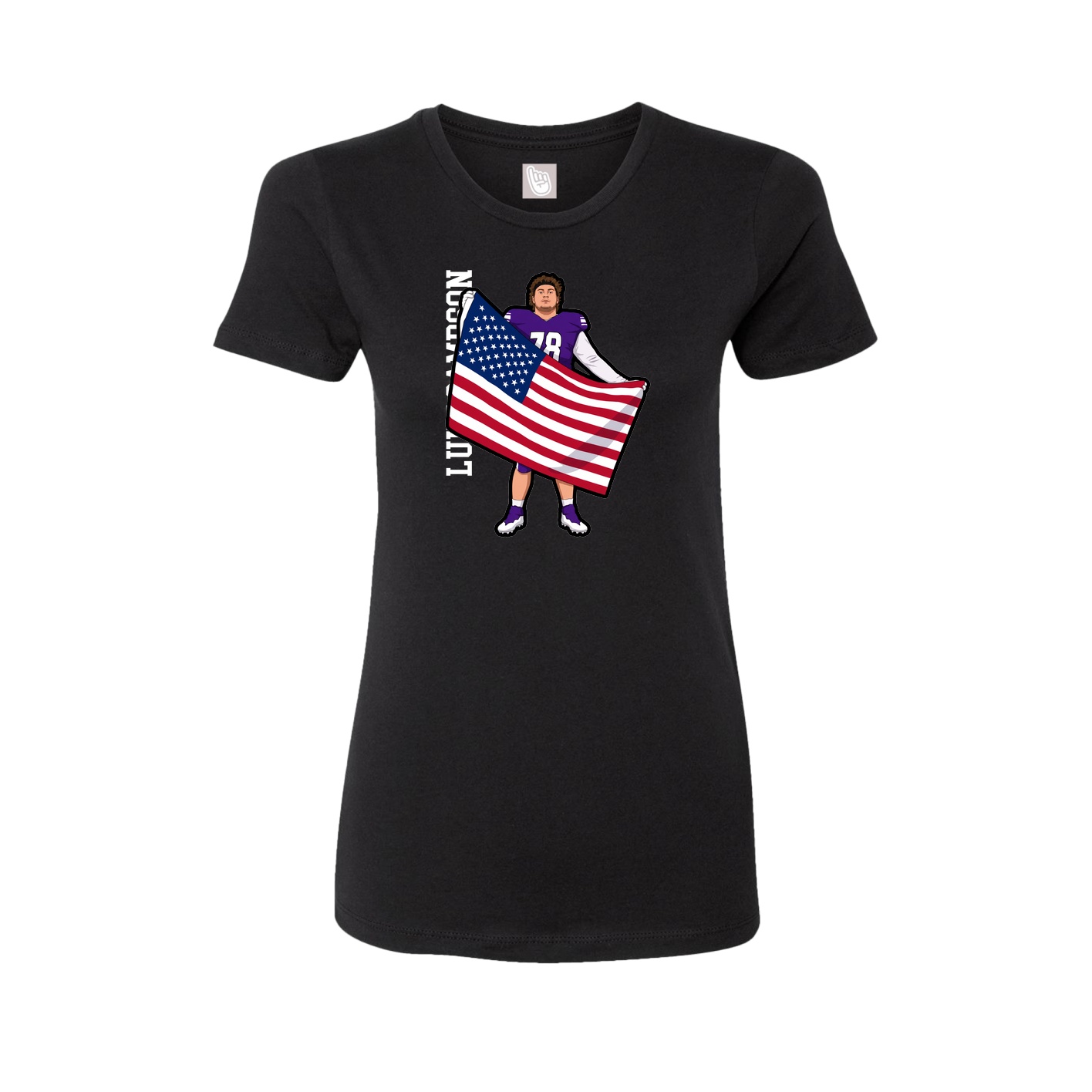 Fitted Women's Tee — Name Vertical in Black