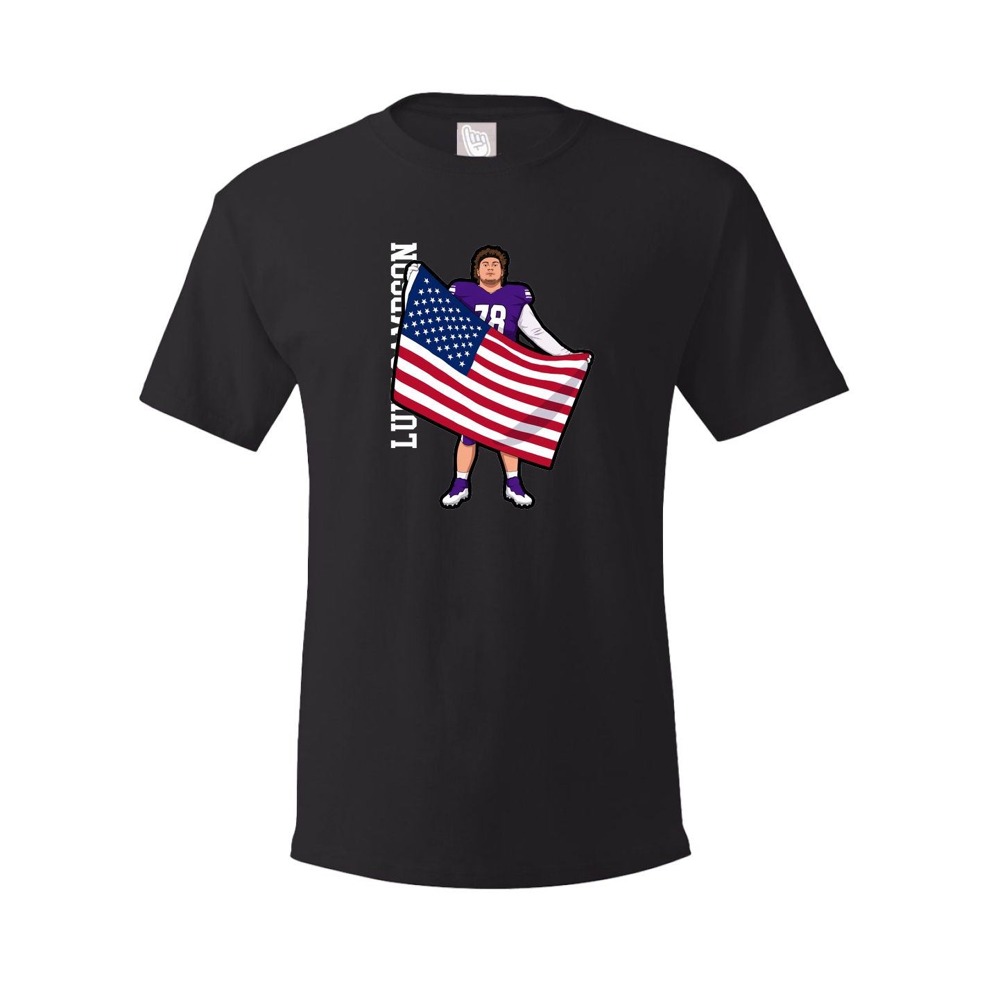 Youth Tee — Name Vertical in Black