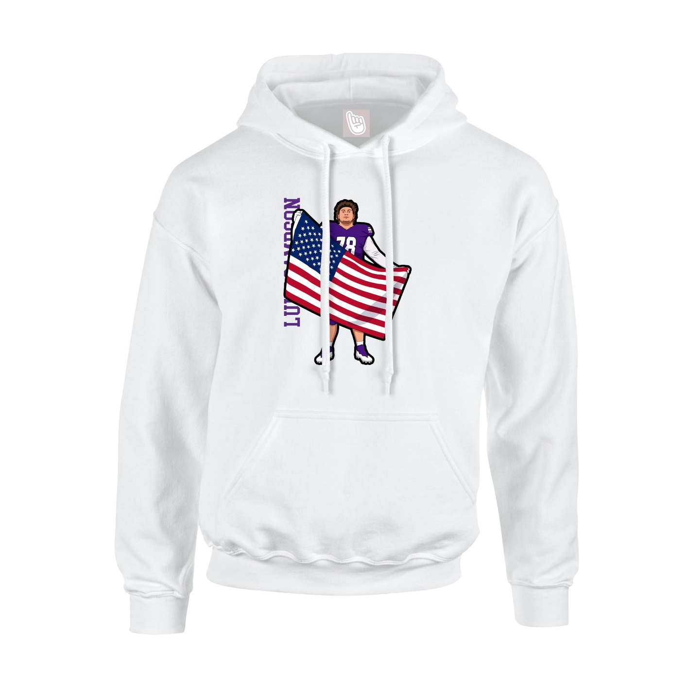 Hoodie — Name Vertical in White