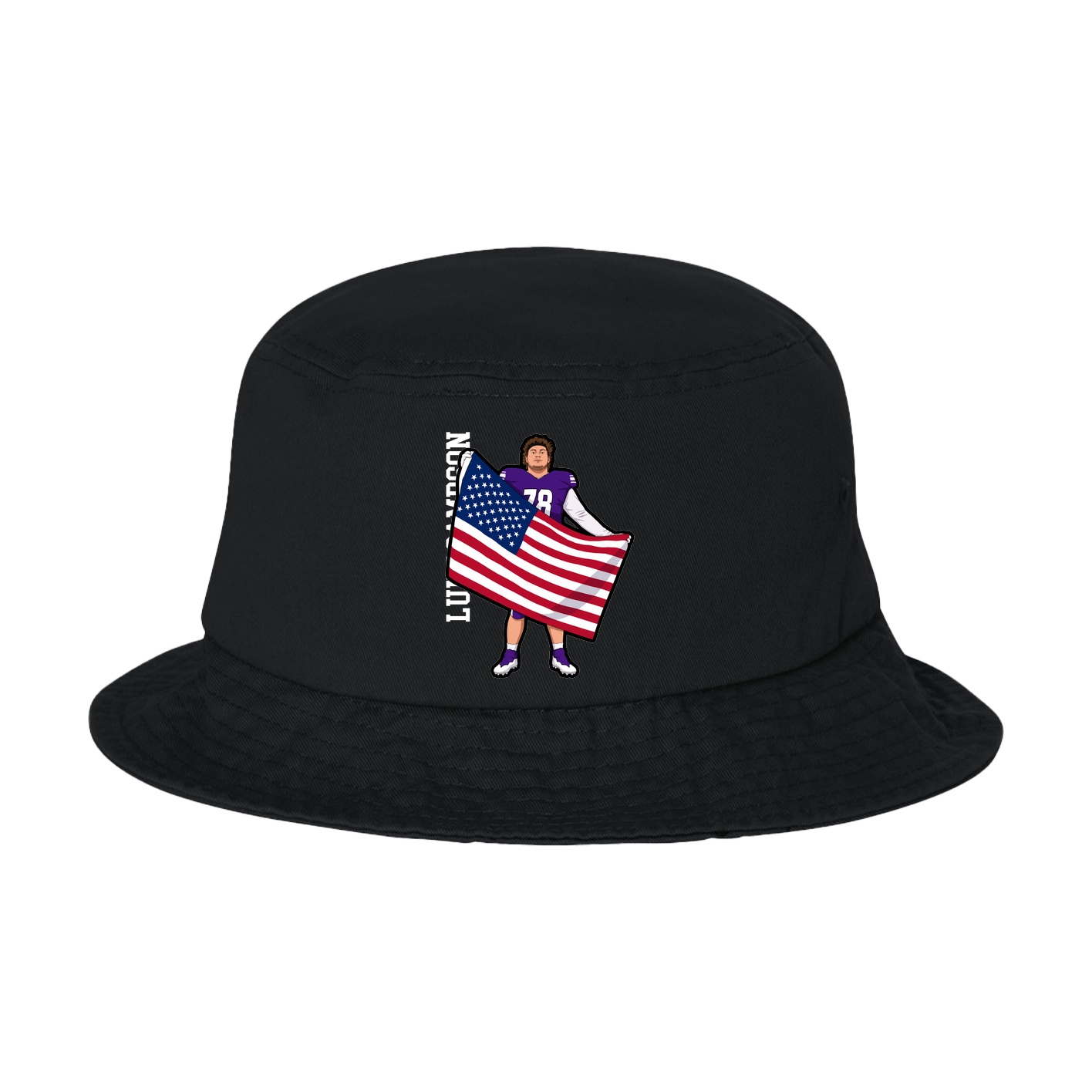 Bucket Cap — Name Vertical in Black
