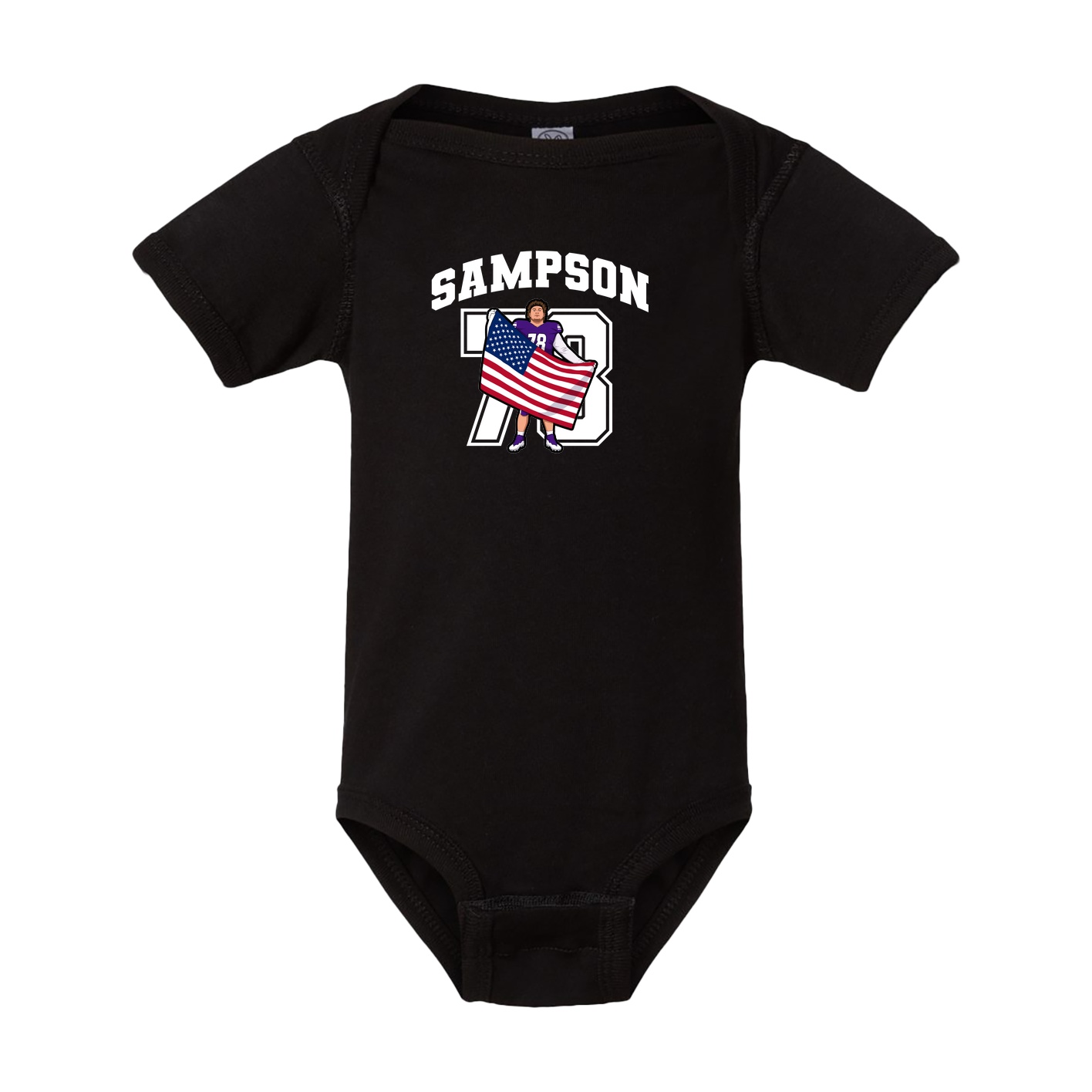 Baby Onesie — Number in Black