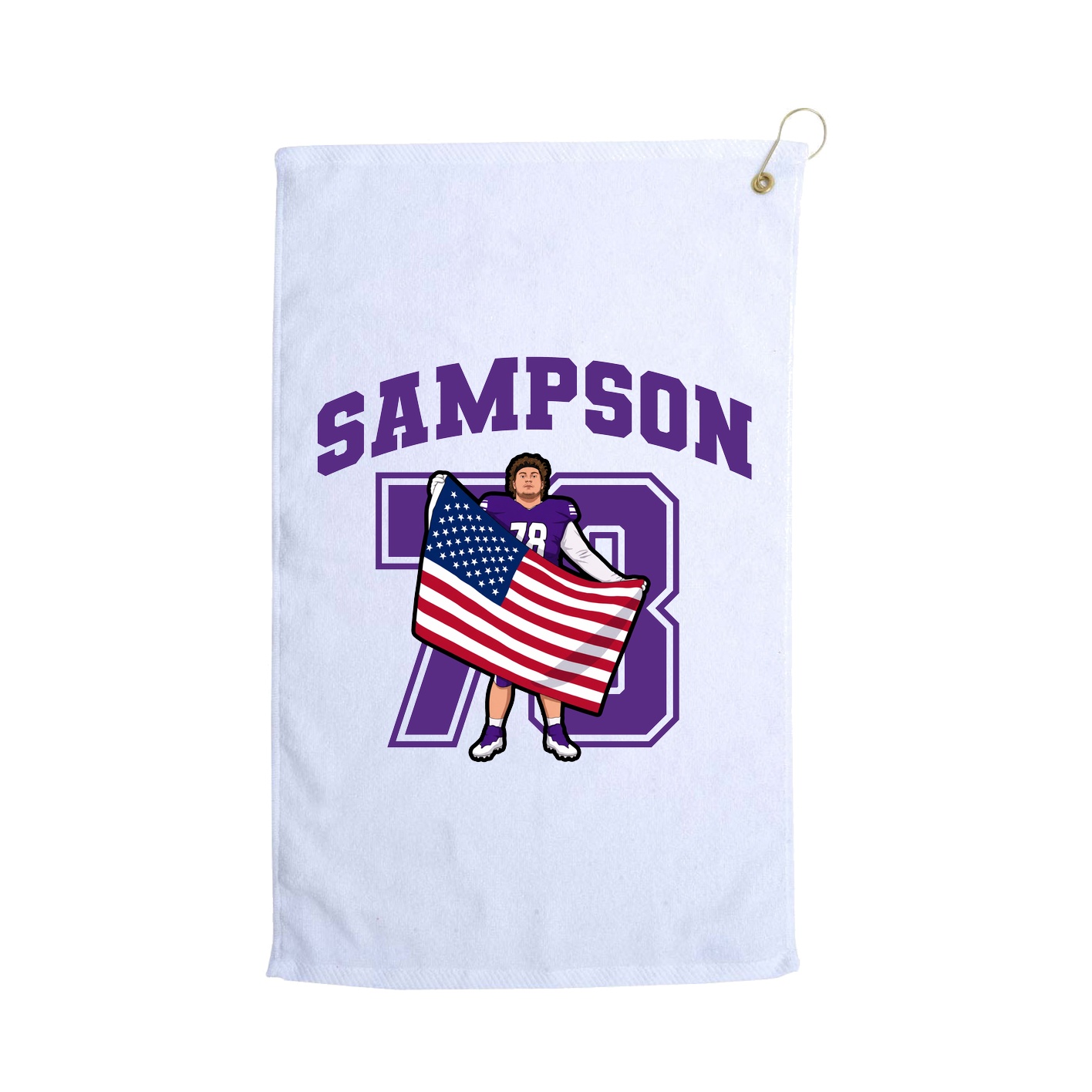 Golf Towel — Number in White