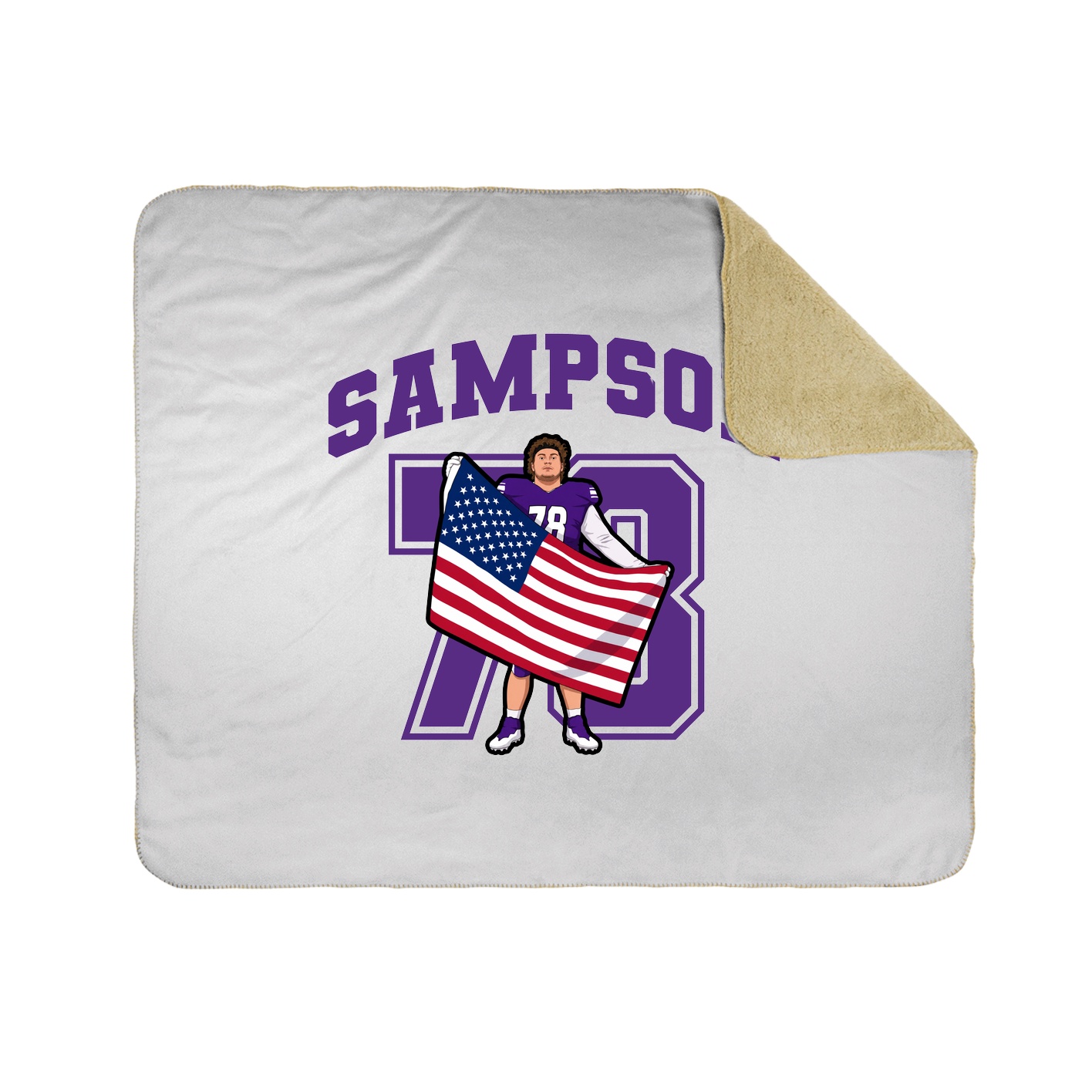 Throw Blanket — Number in White