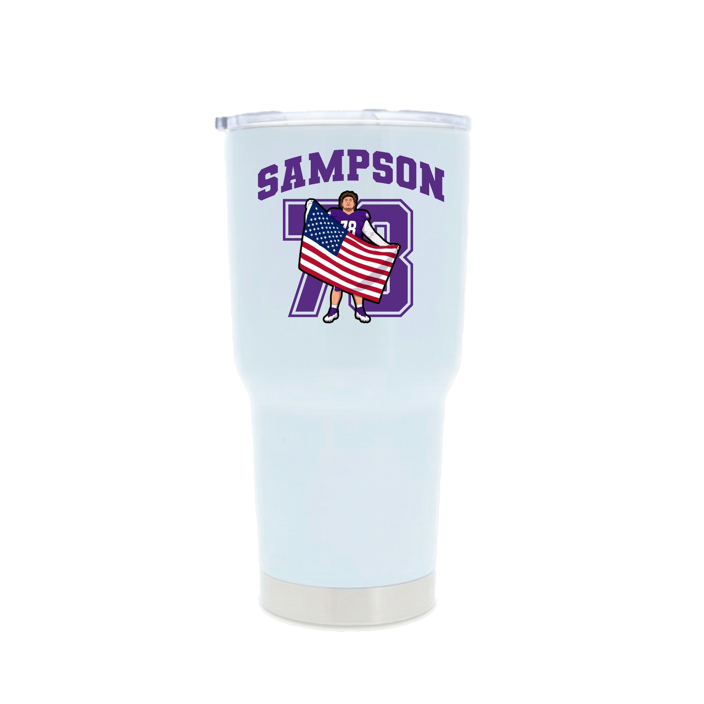 30oz Stainless Steel Tumbler — Number in White
