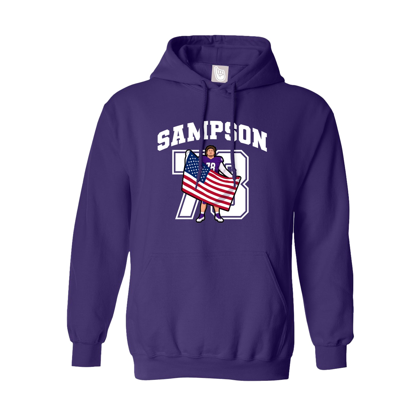 Hoodie — Number in Purple