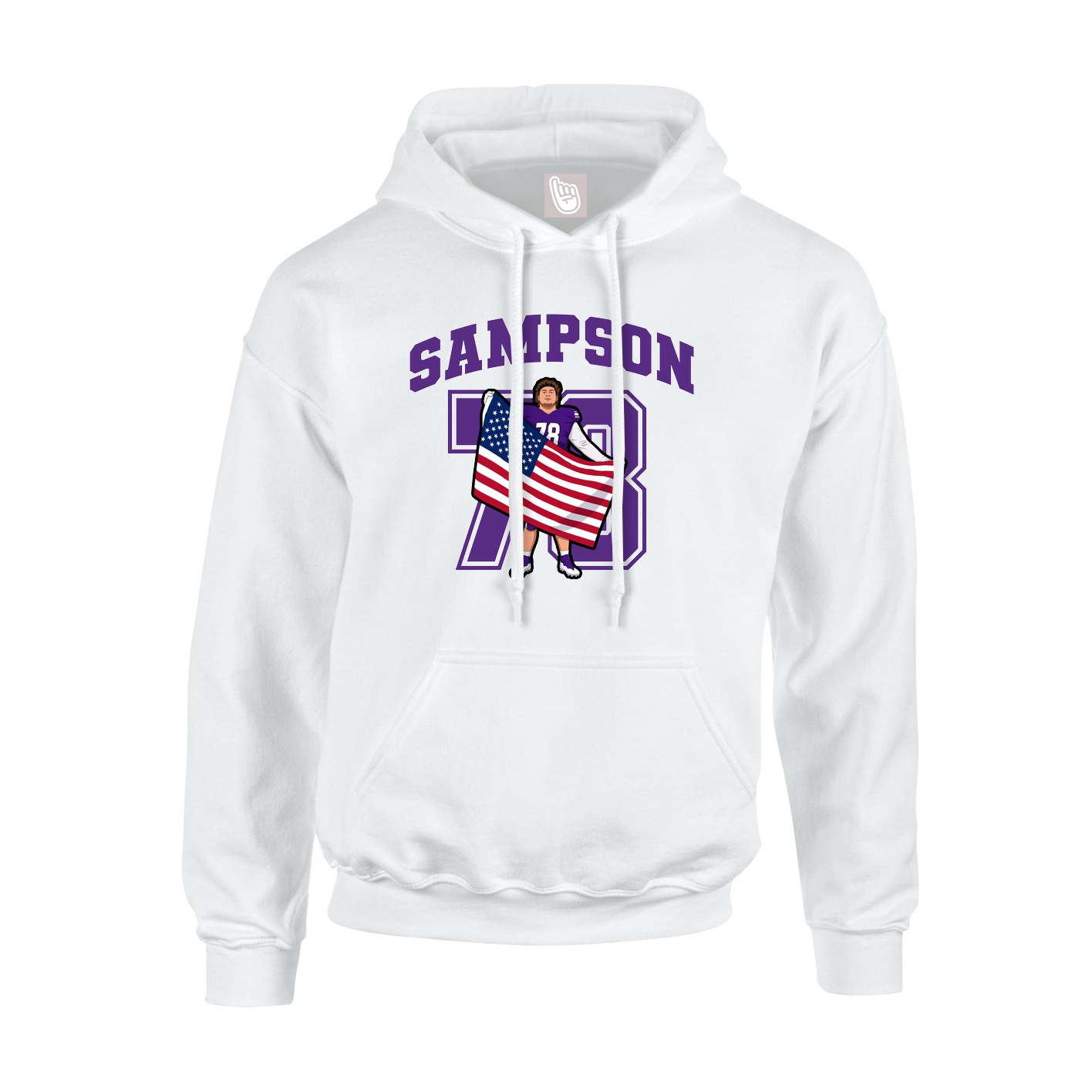 Youth Hoodie — Number in White
