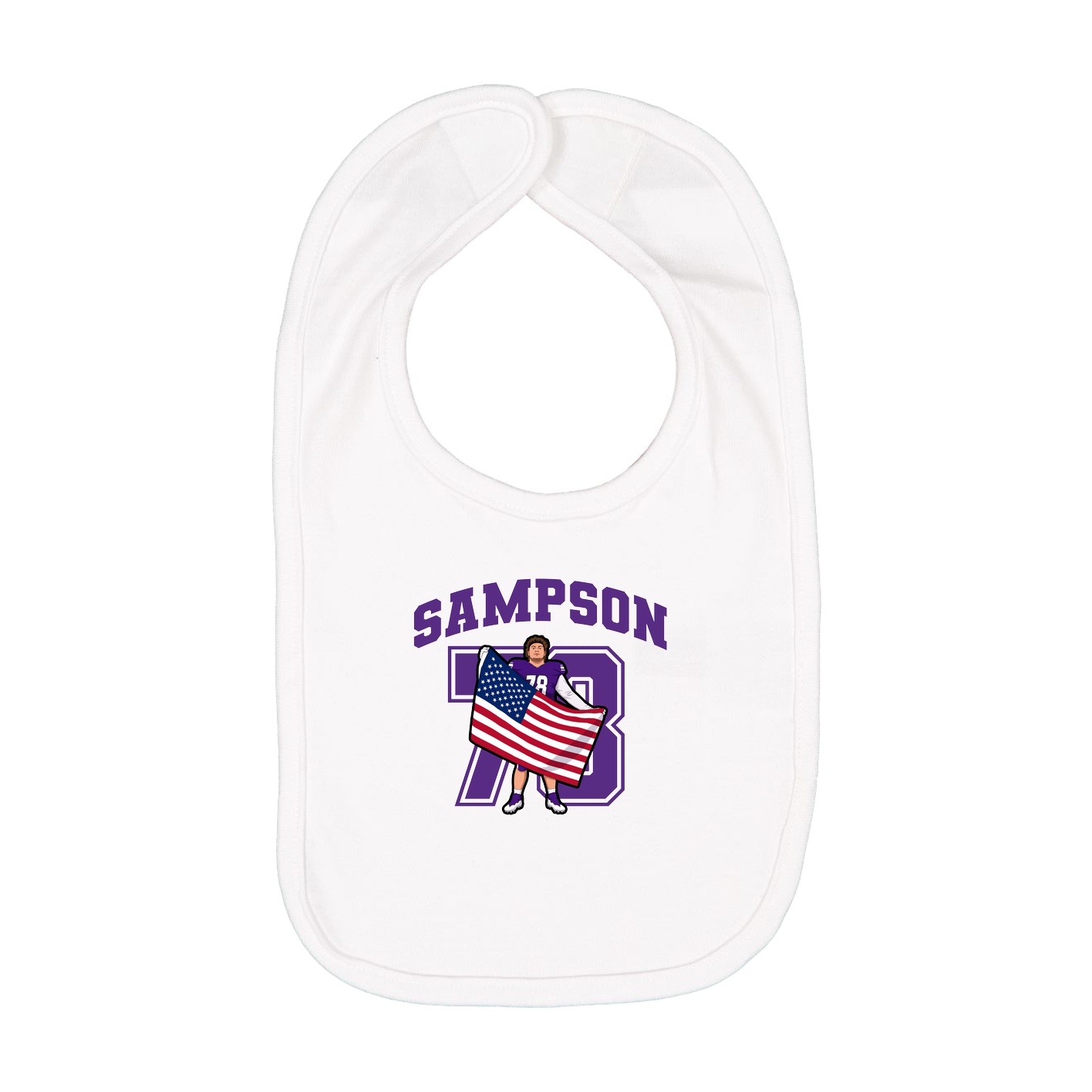 Infant Bib — Number in White