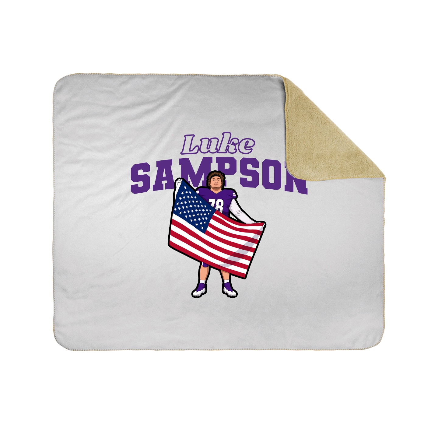 Throw Blanket — Name Arch in White