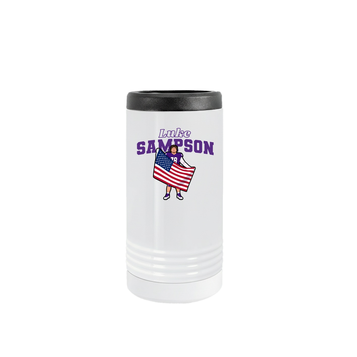 Slim Beverage Holder — Name Arch in White