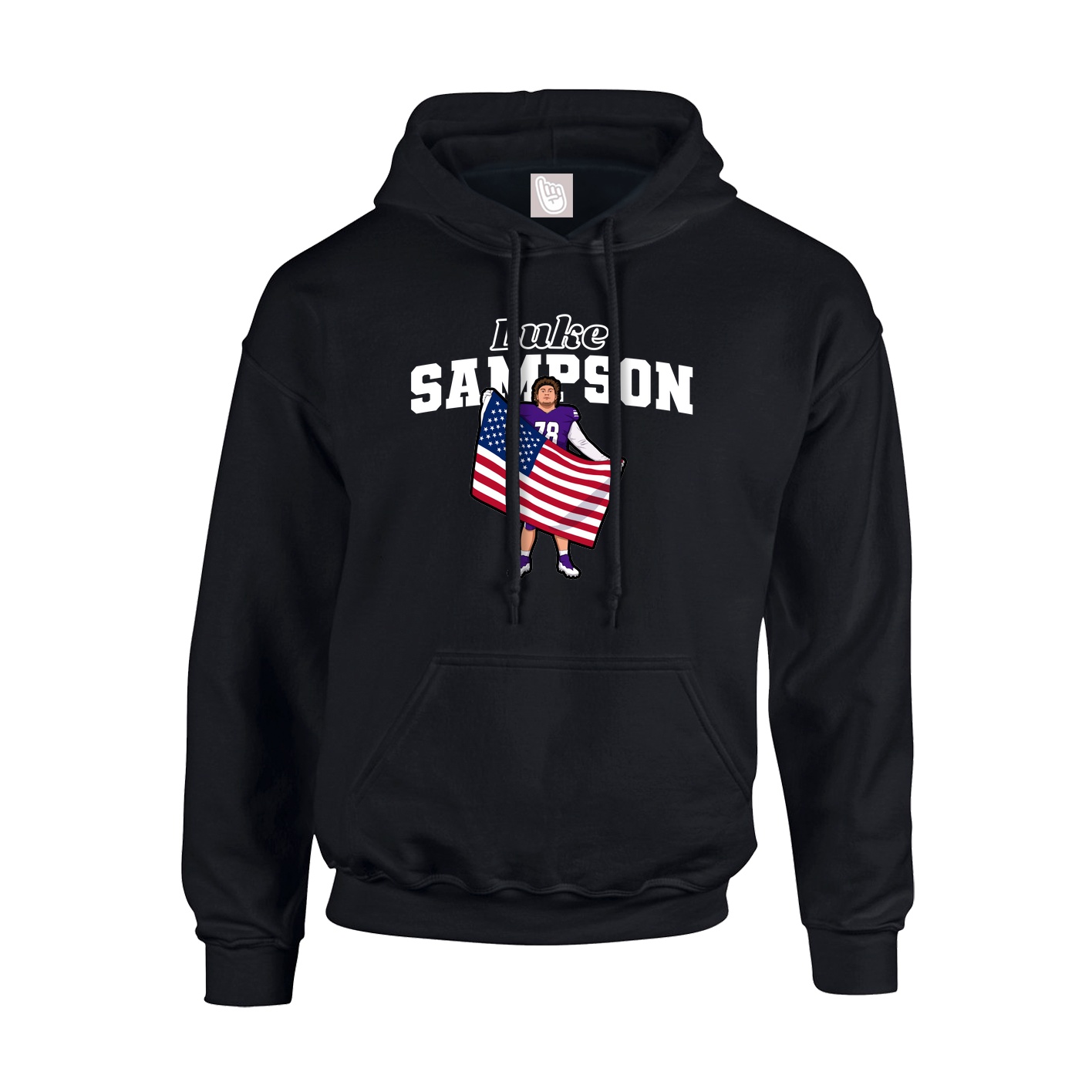 Youth Hoodie — Name Arch in Black