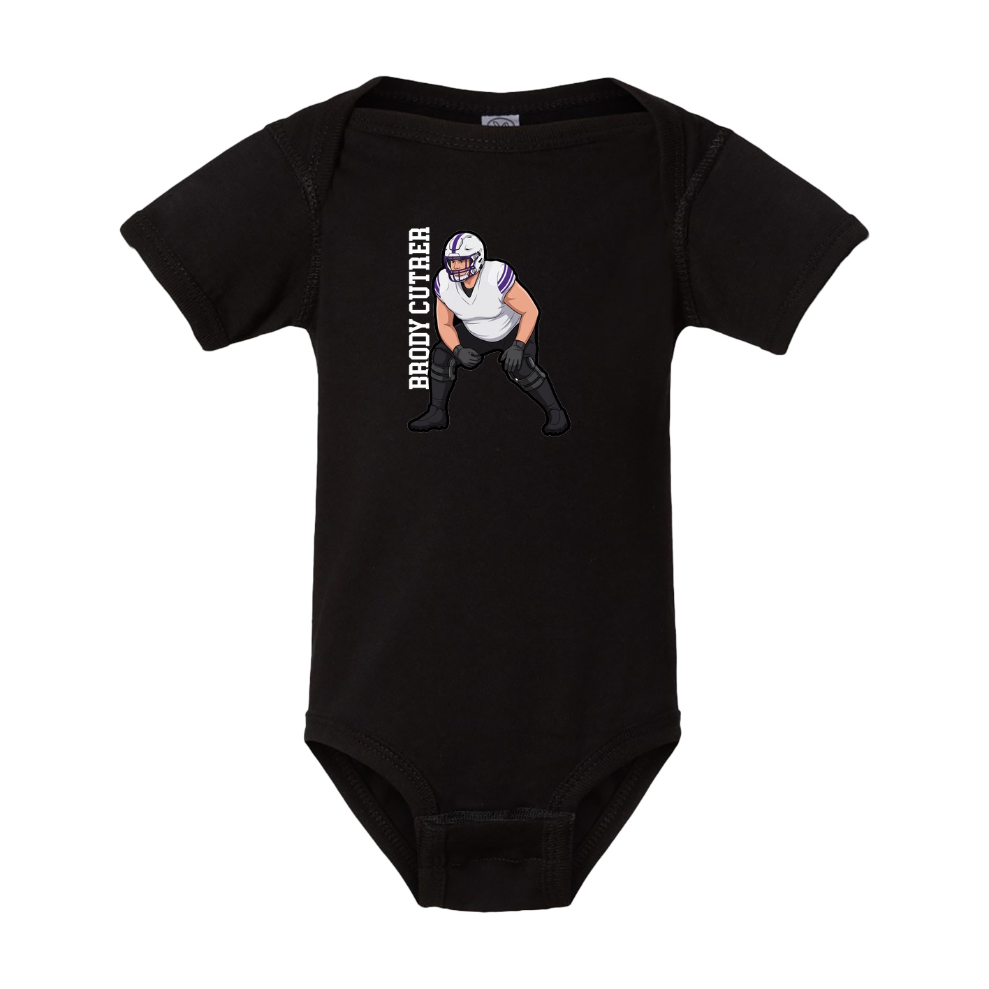 Baby Onesie — Name Vertical in Black