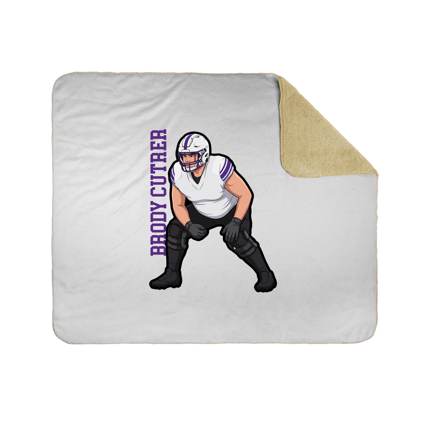 Throw Blanket — Name Vertical in White