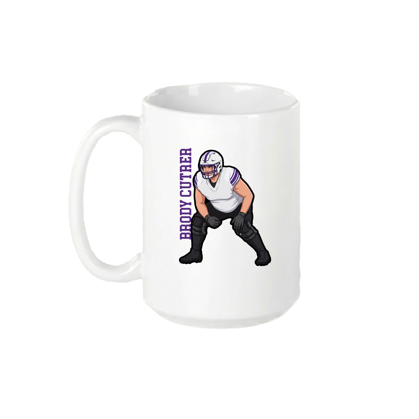 15oz Coffee Mug — Name Vertical in White