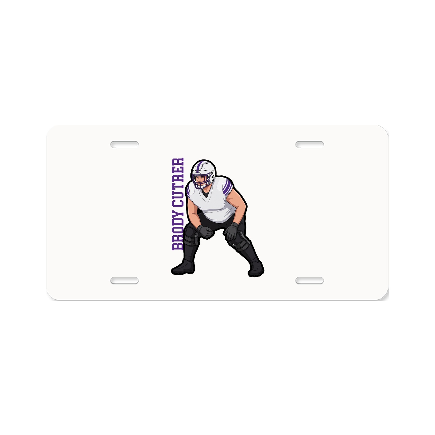License Plate — Name Vertical in Classic