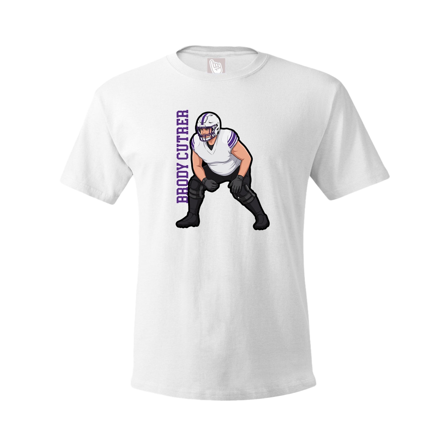 Youth Tee — Name Vertical in White