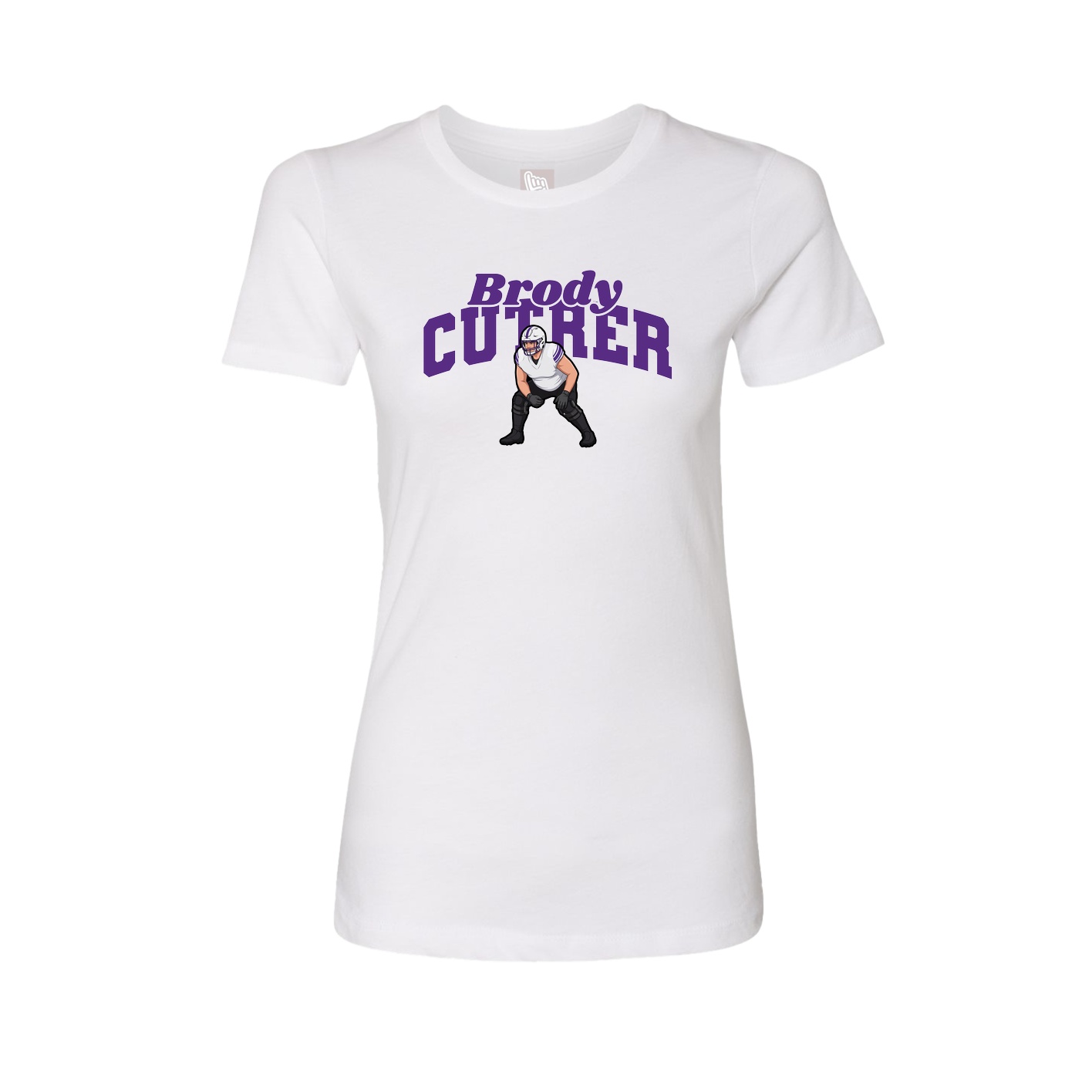 Fitted Women's Tee — Signature Arch in White