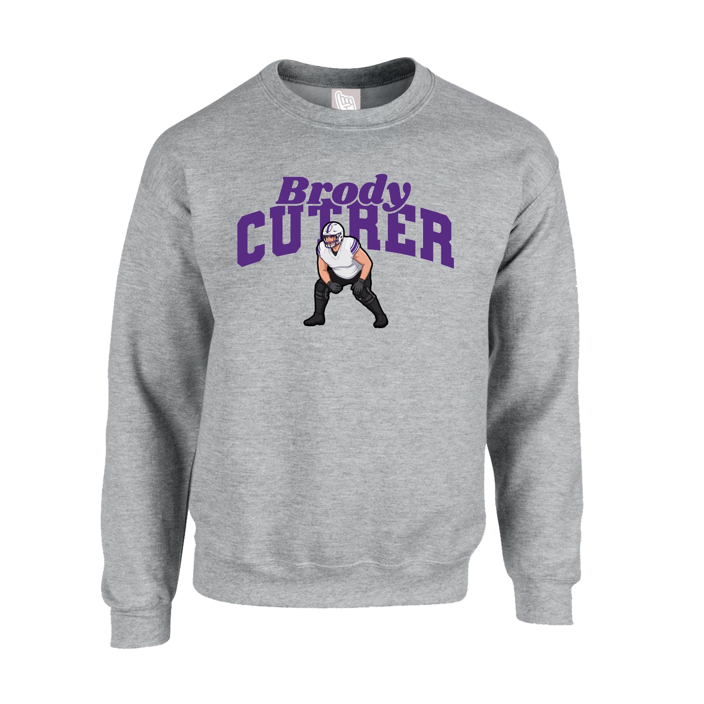 Fleece Crew — Signature Arch in Grey