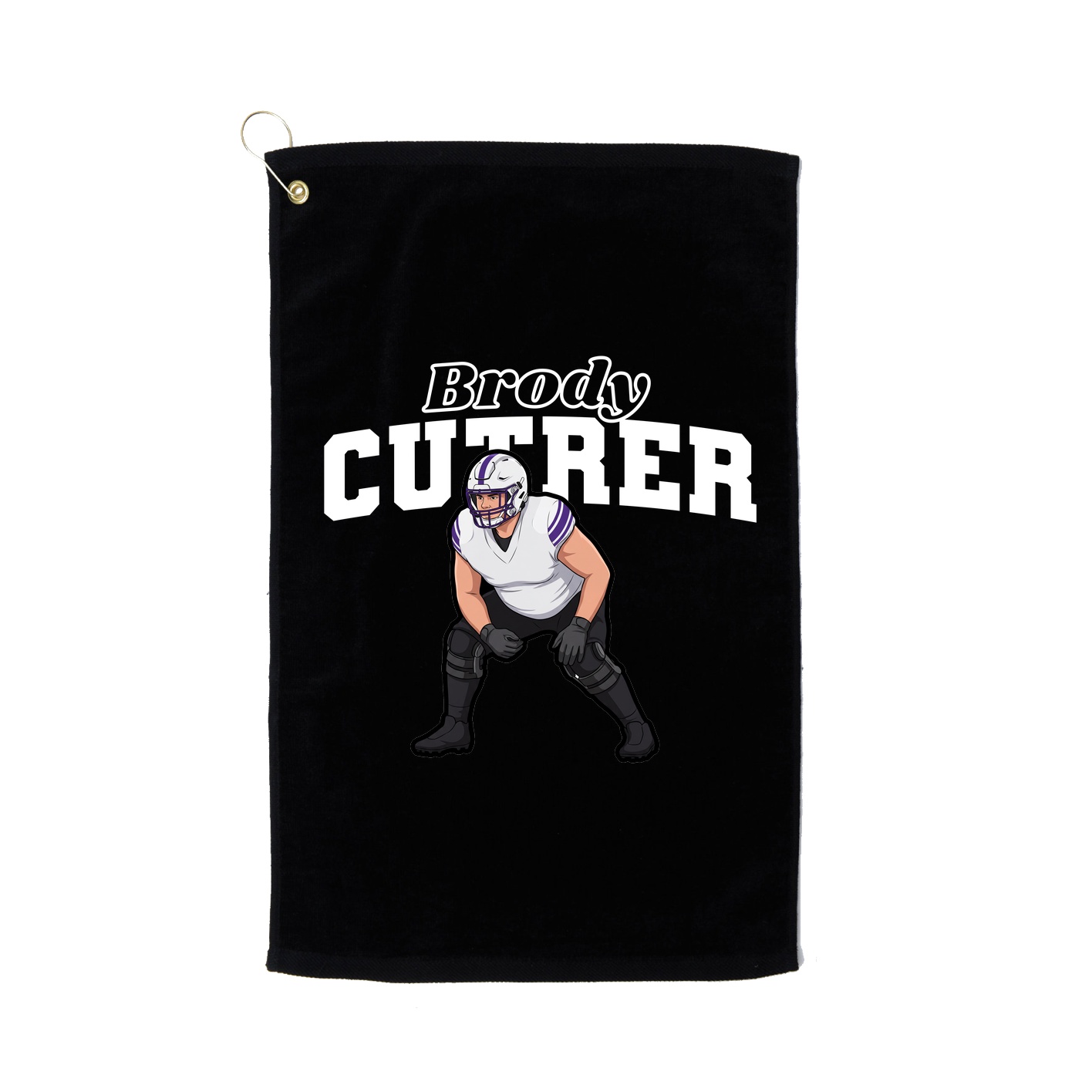 Golf Towel — Name Arch in Black