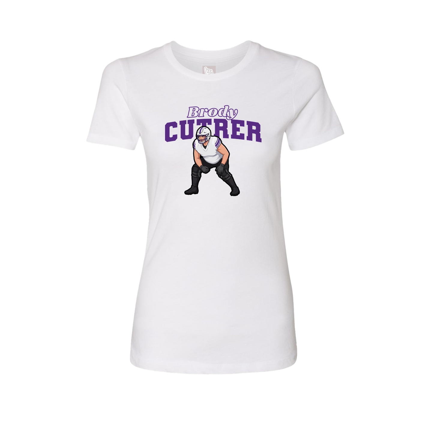 Fitted Women's Tee — Name Arch in White