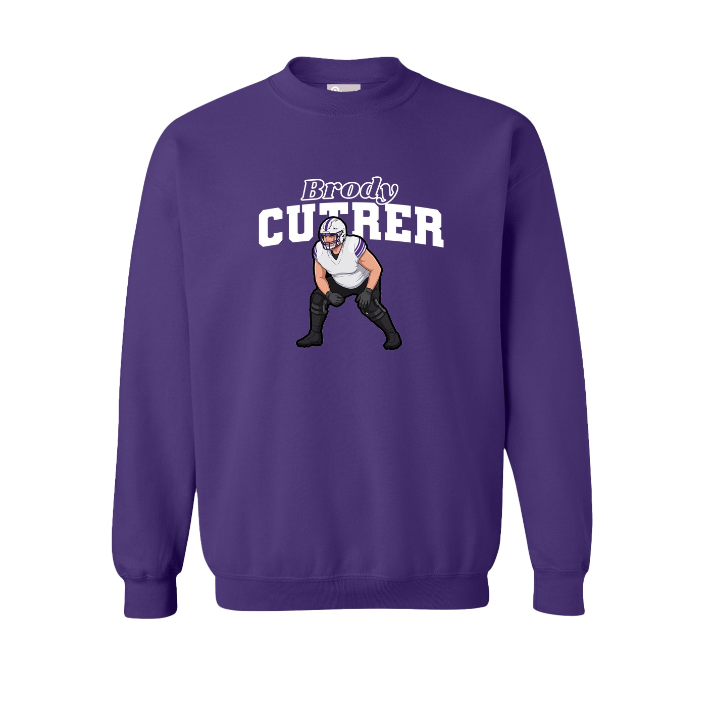 Fleece Crew — Name Arch in Purple