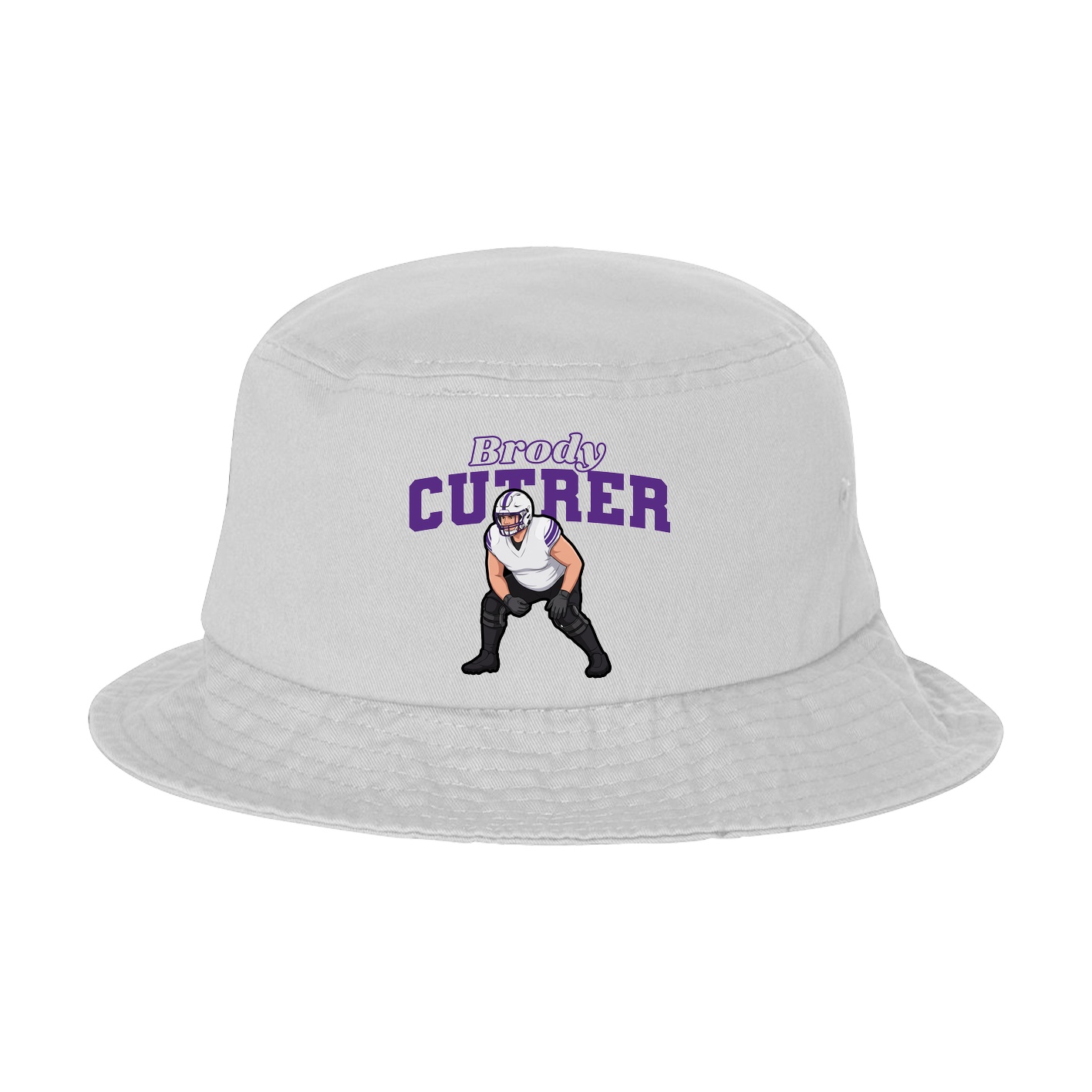 Bucket Cap — Name Arch in White