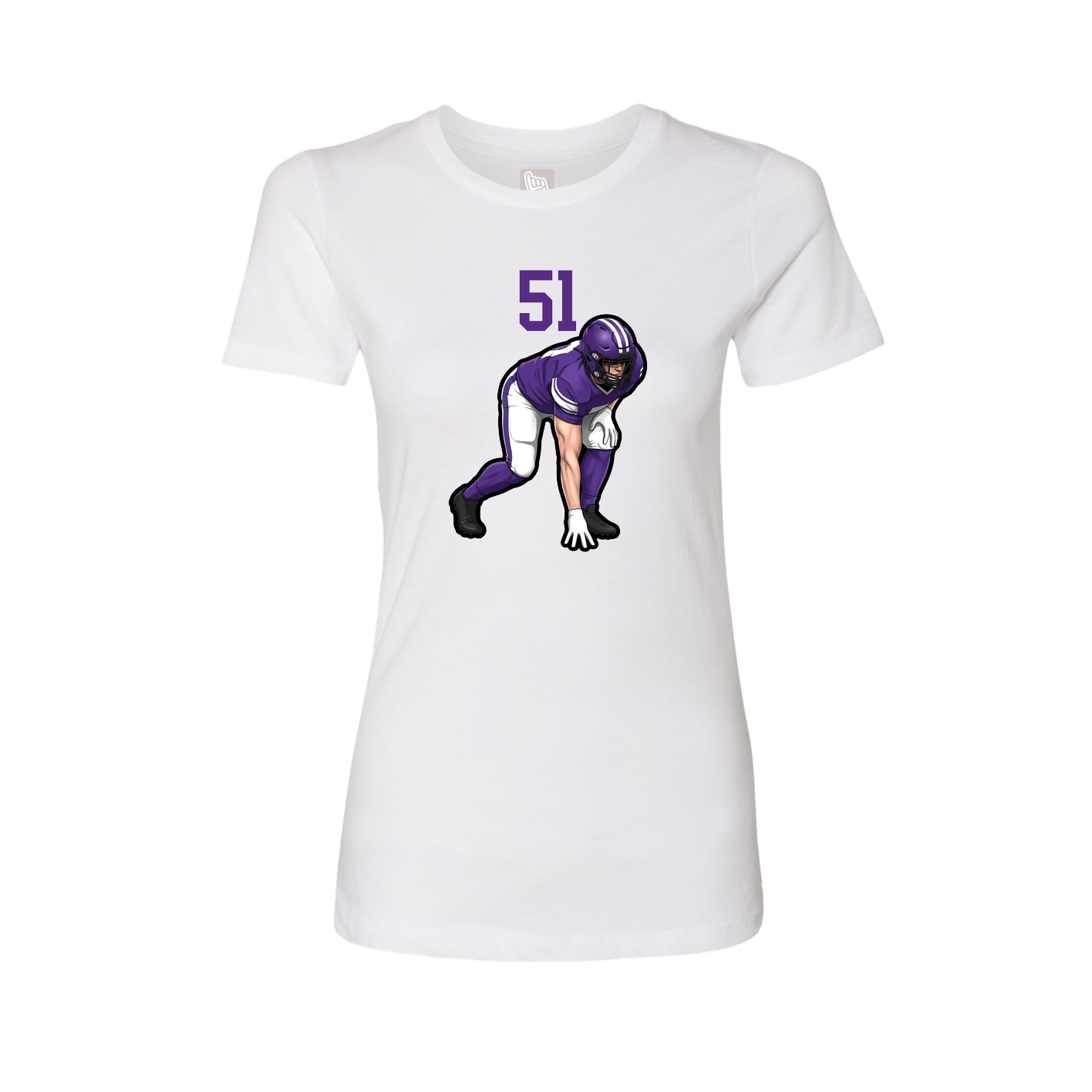Fitted Women's Tee — Number Top in White