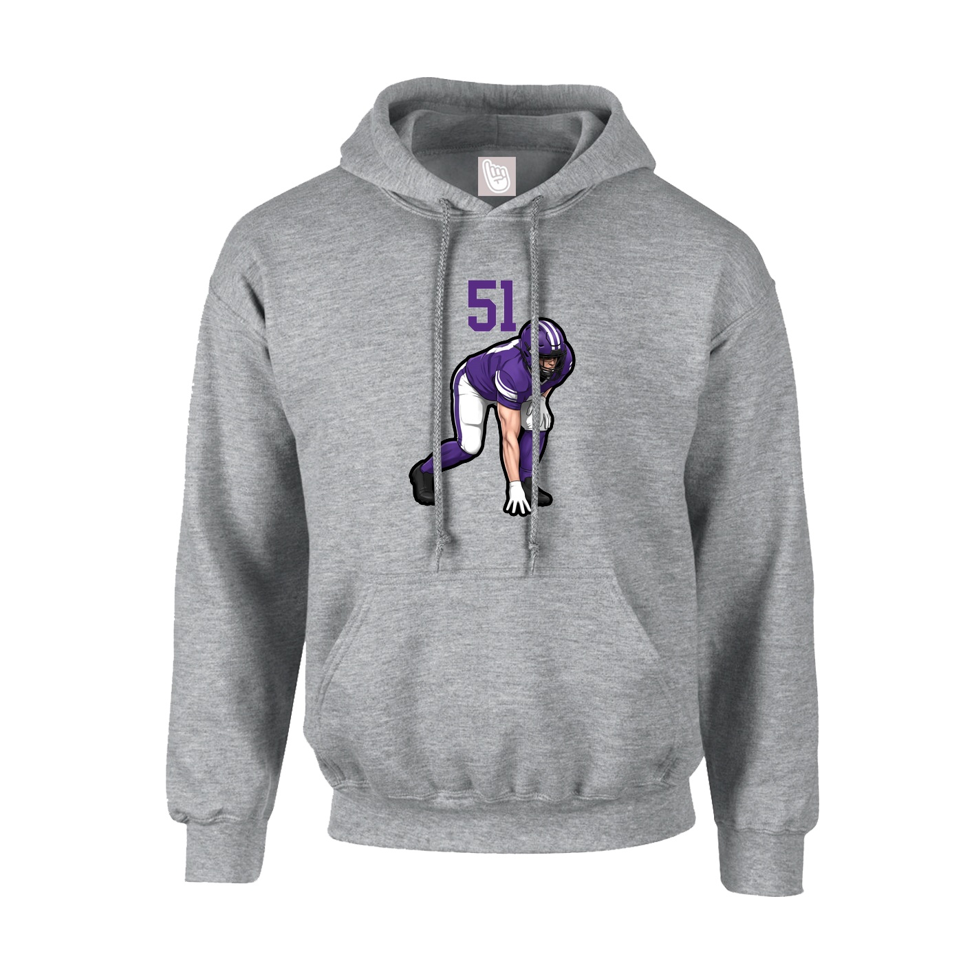 Hoodie — Number Top in Grey