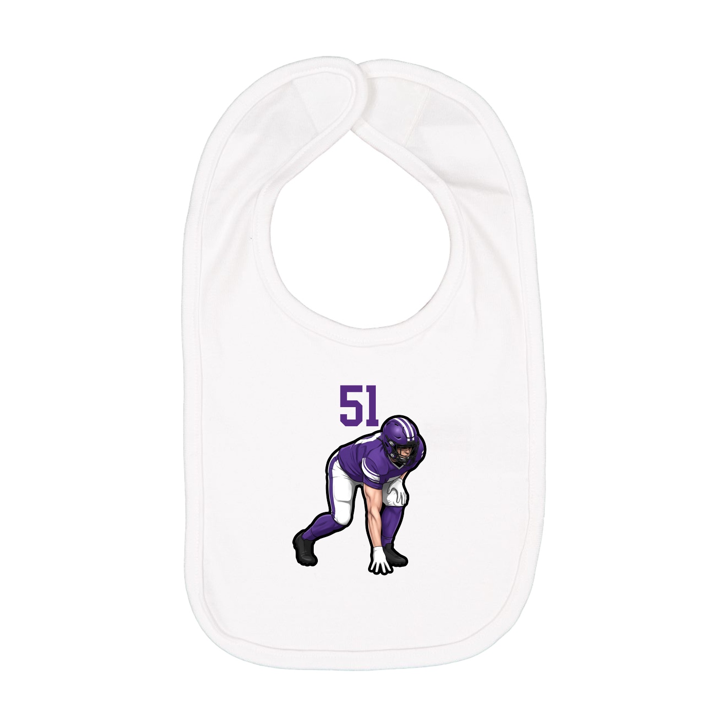 Infant Bib — Number Top in White