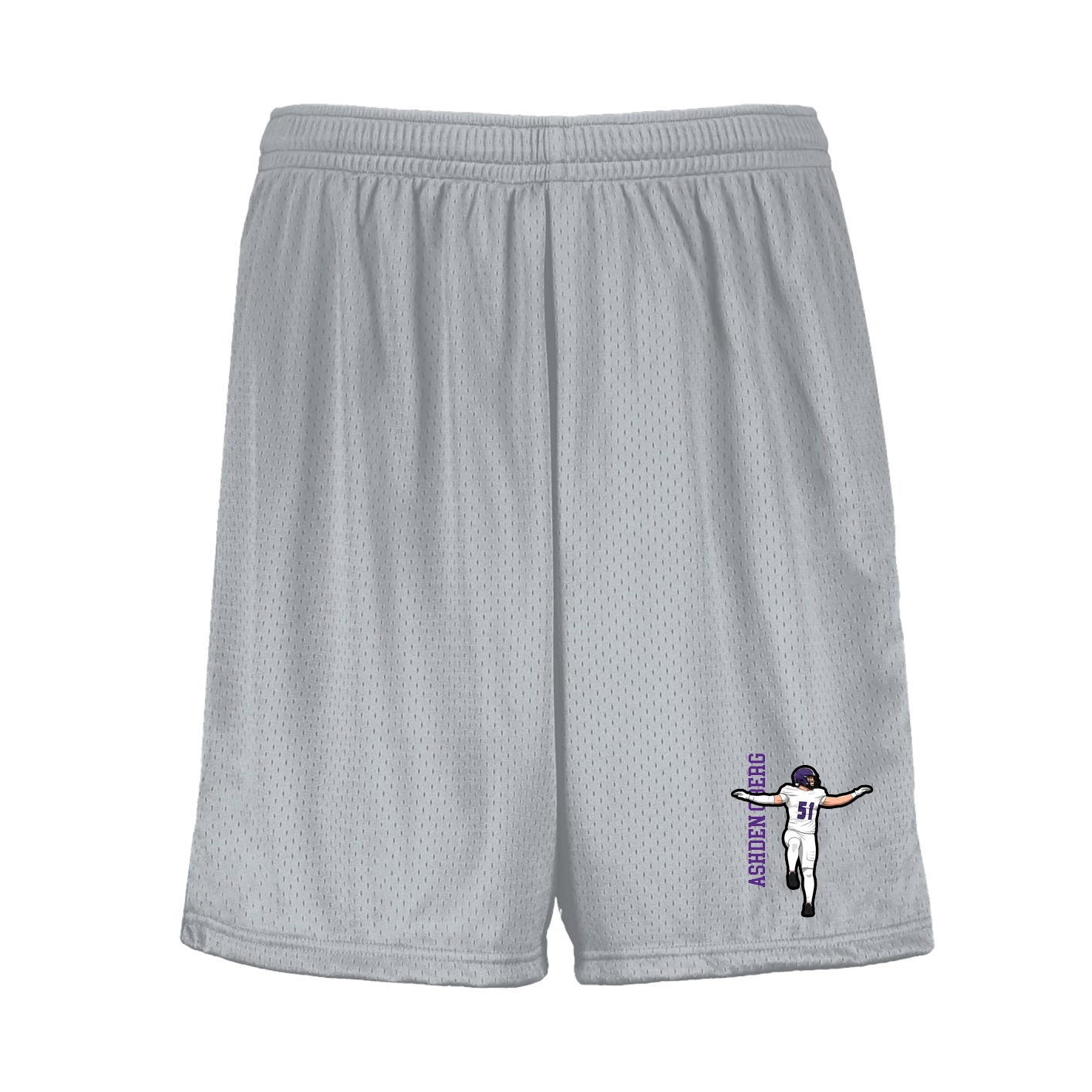 Shorts — Name Vertical in Silver