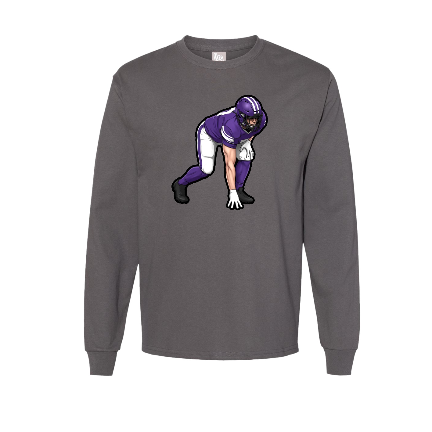 Long Sleeve Tee — Name Vertical in Grey