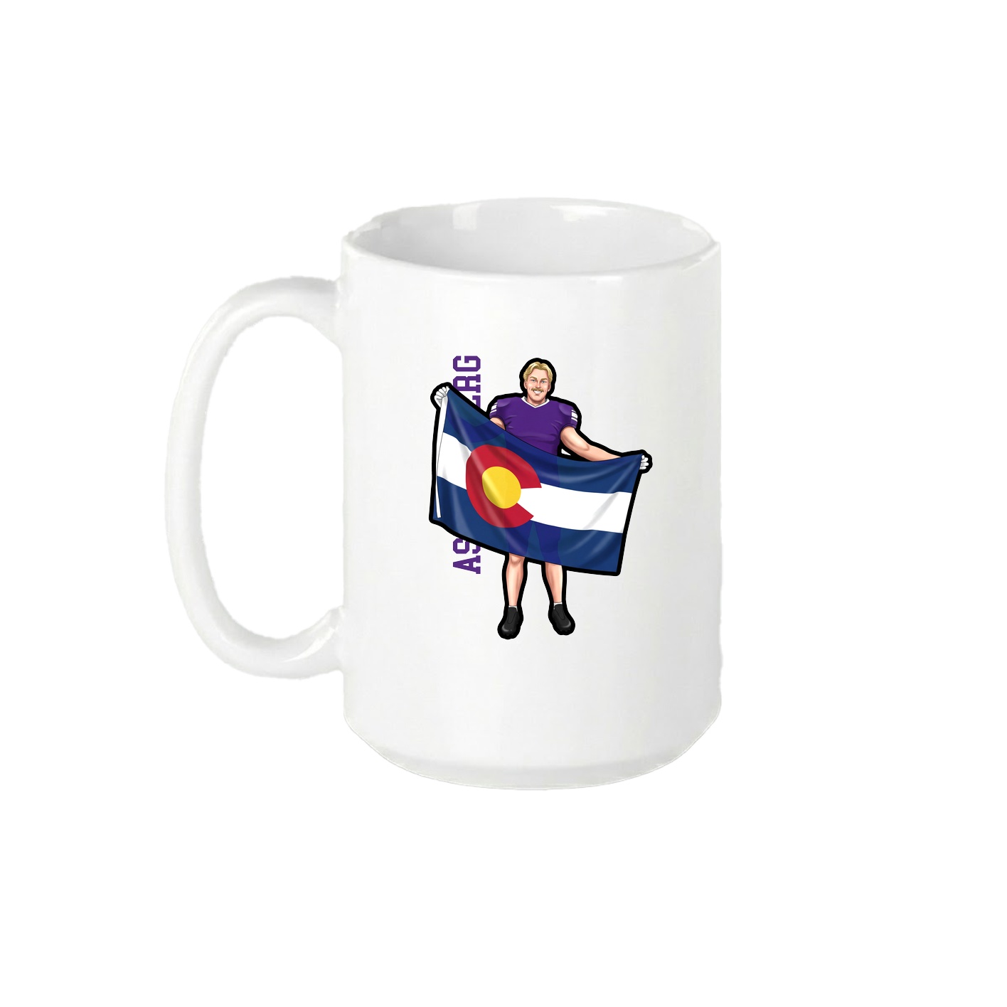 15oz Coffee Mug — Name Vertical in White