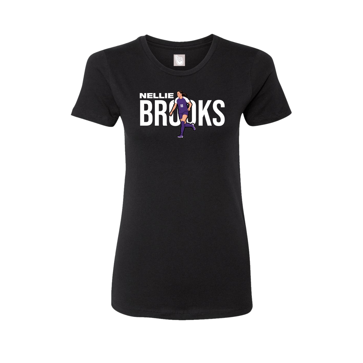 Fitted Women's Tee — Player Name in Black