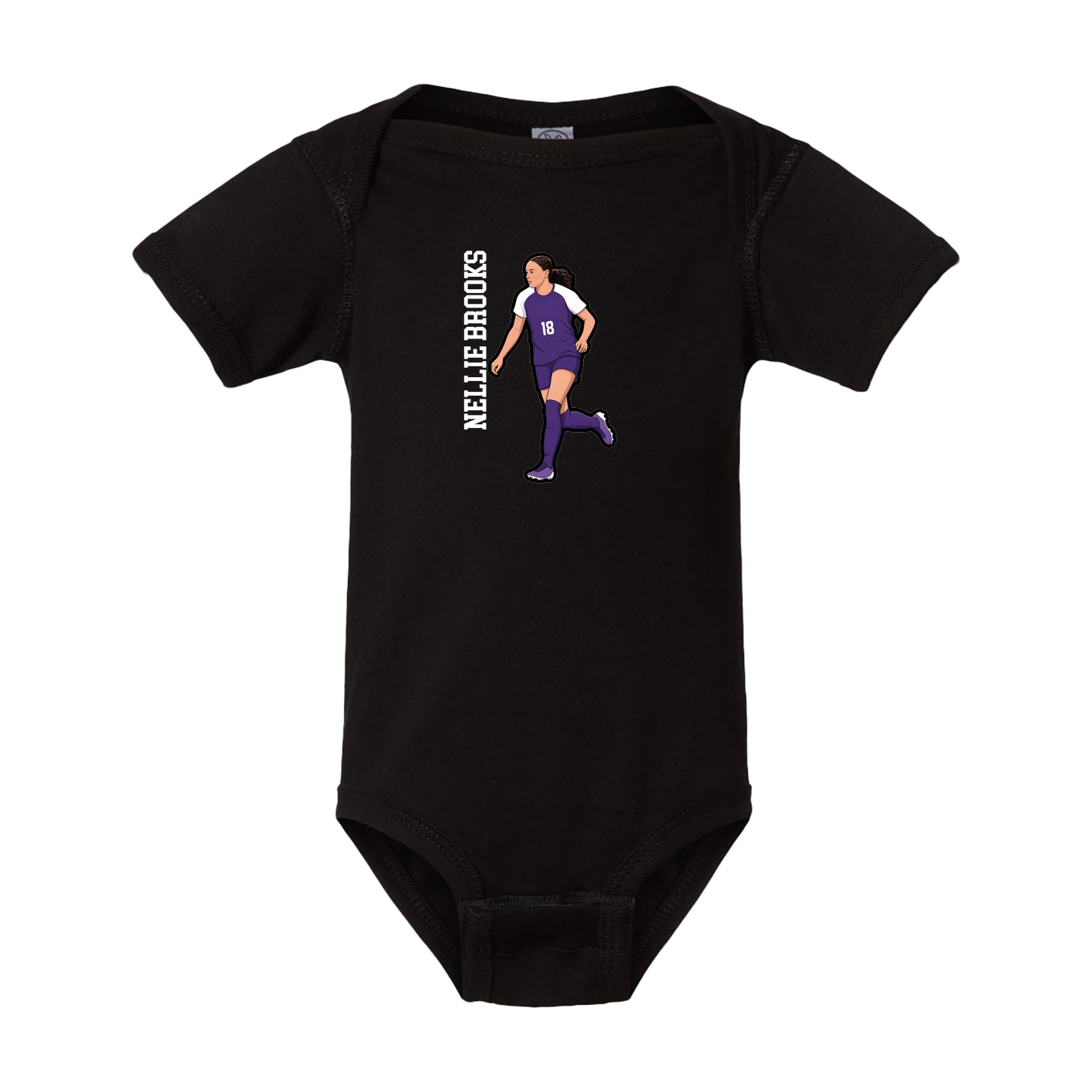Baby Onesie — Name Vertical in Black