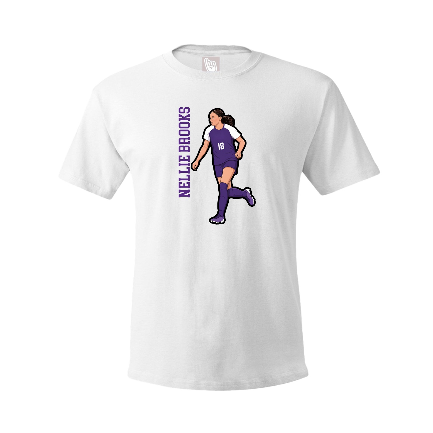Tee — Name Vertical in White
