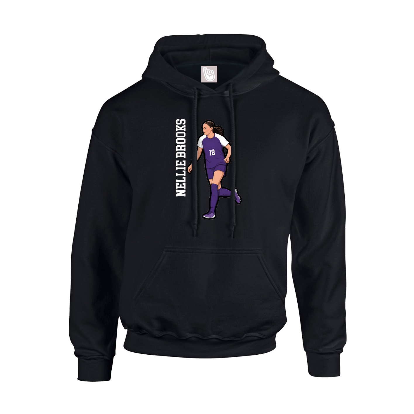 Youth Hoodie — Name Vertical in Black