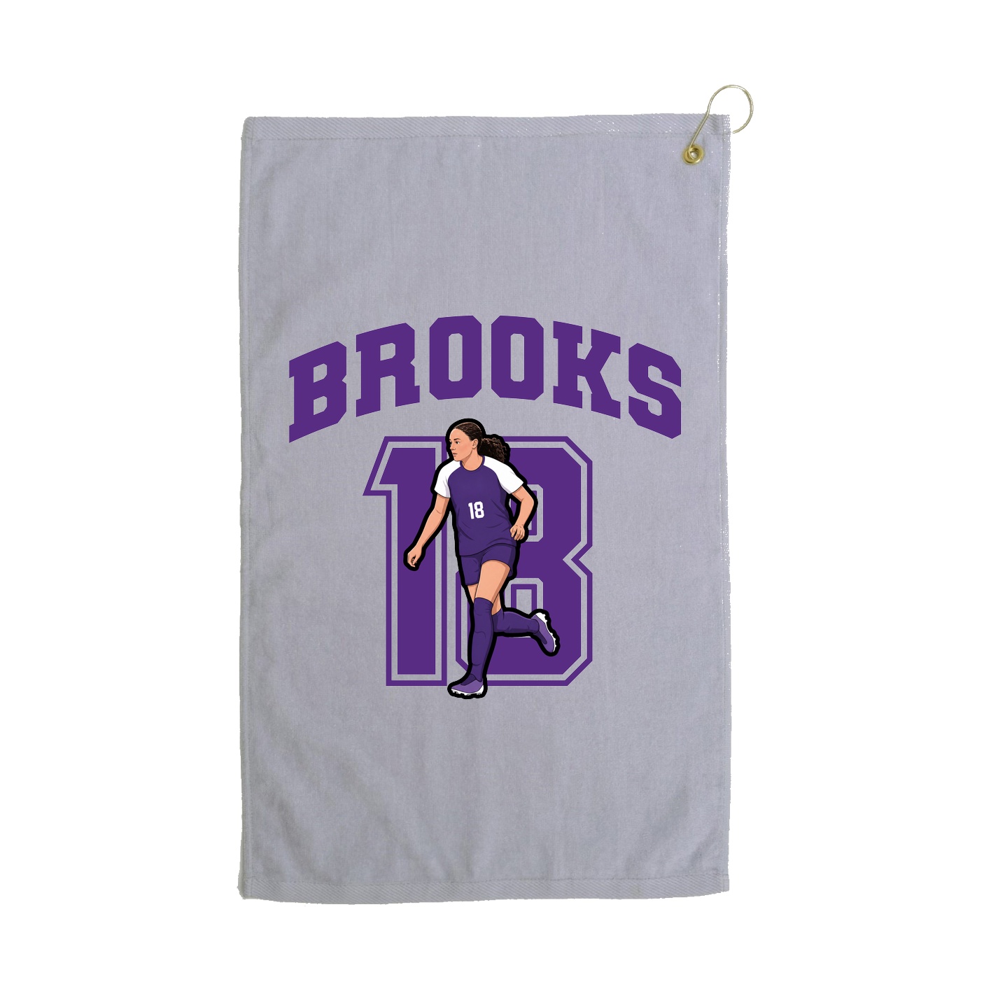 Golf Towel — Number in Grey