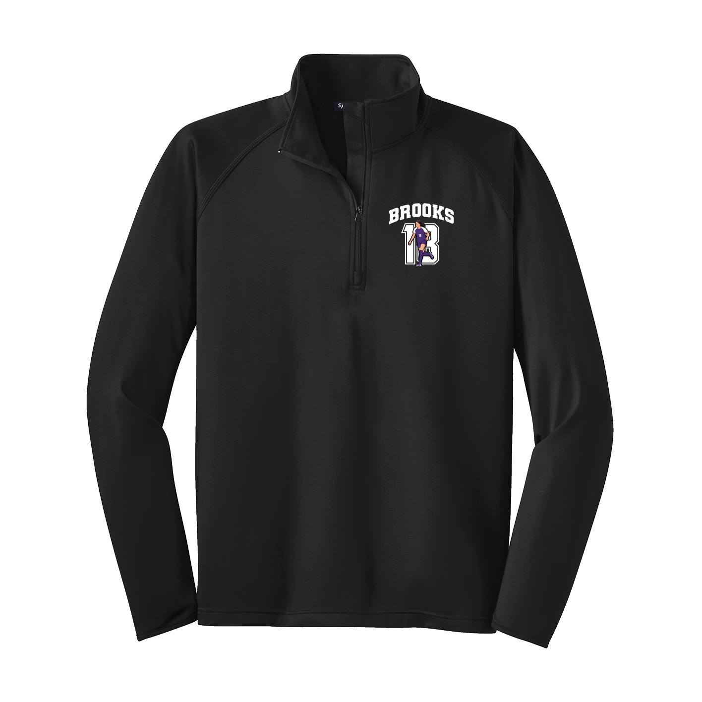Q-Zip Pullover — Number in Black