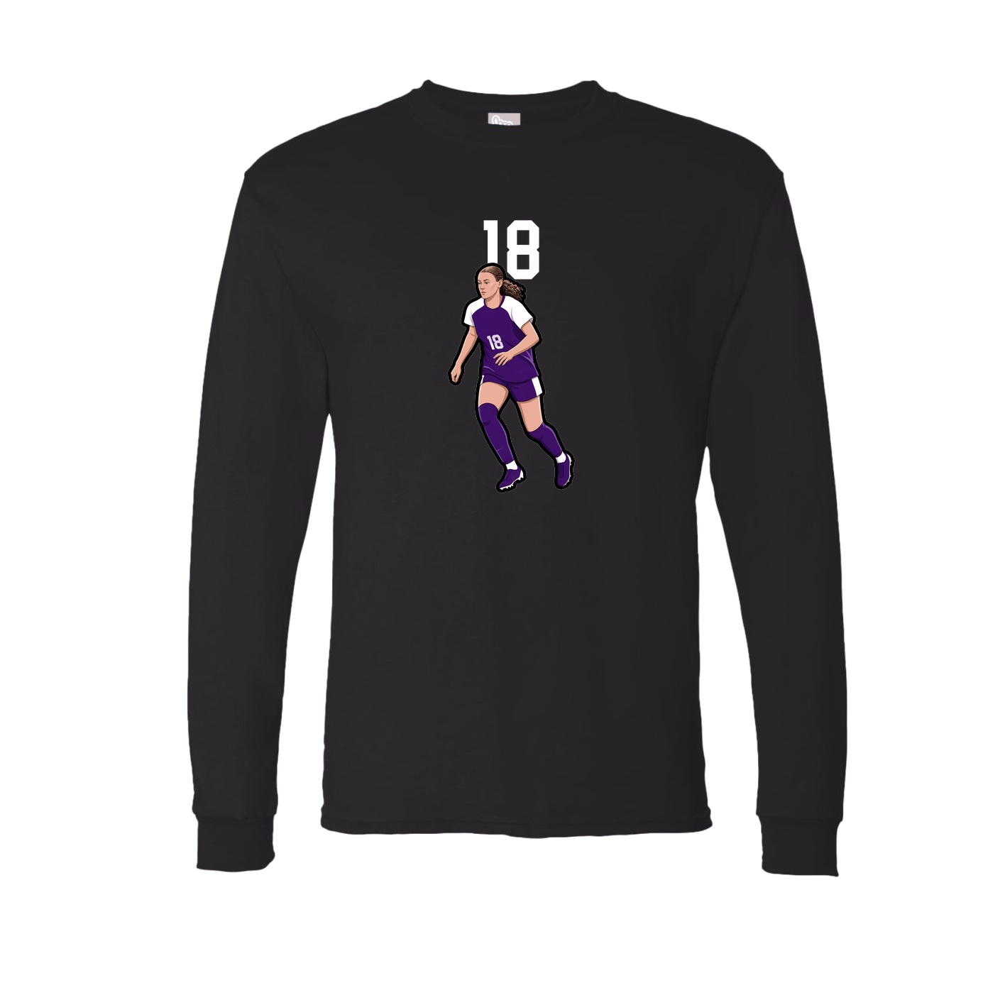 Long Sleeve Tee — Number Top in Black