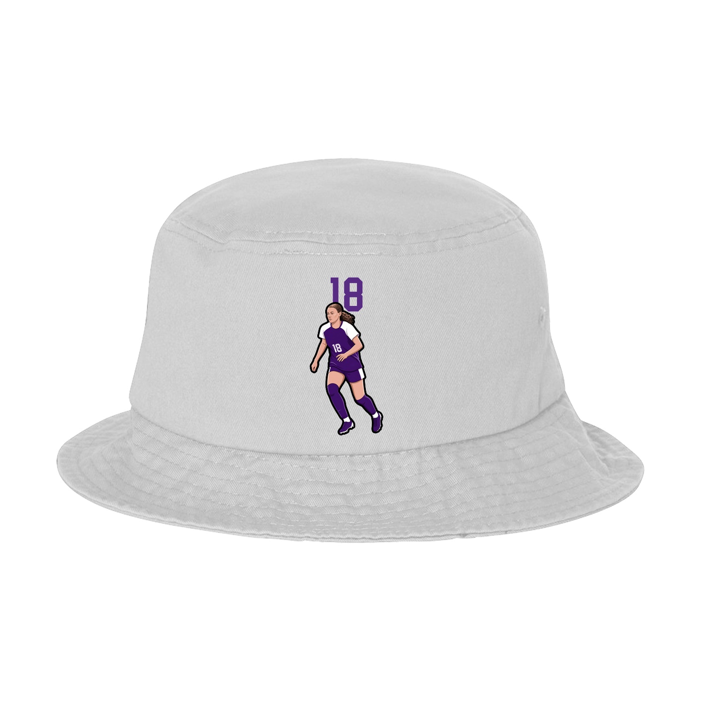 Bucket Cap — Number Top in White